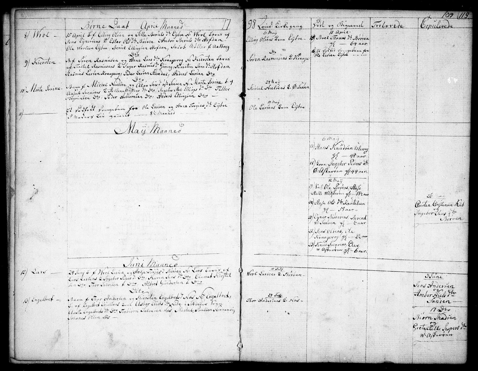 Dypvåg sokneprestkontor, SAK/1111-0007/F/Fb/Fba/L0007: Parish register (copy) no. B 7, 1762-1810, p. 109