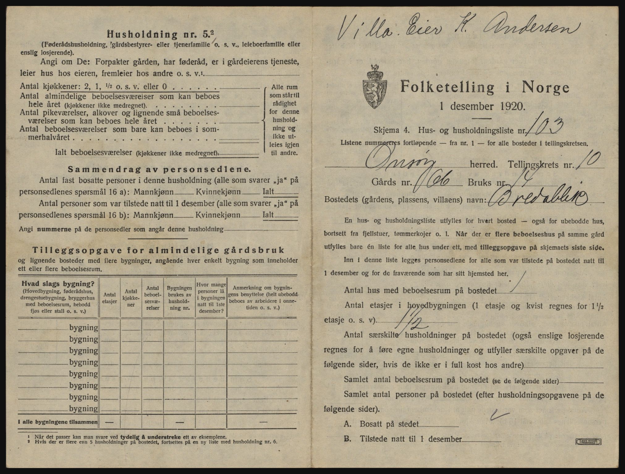 SAO, 1920 census for Onsøy, 1920, p. 1980