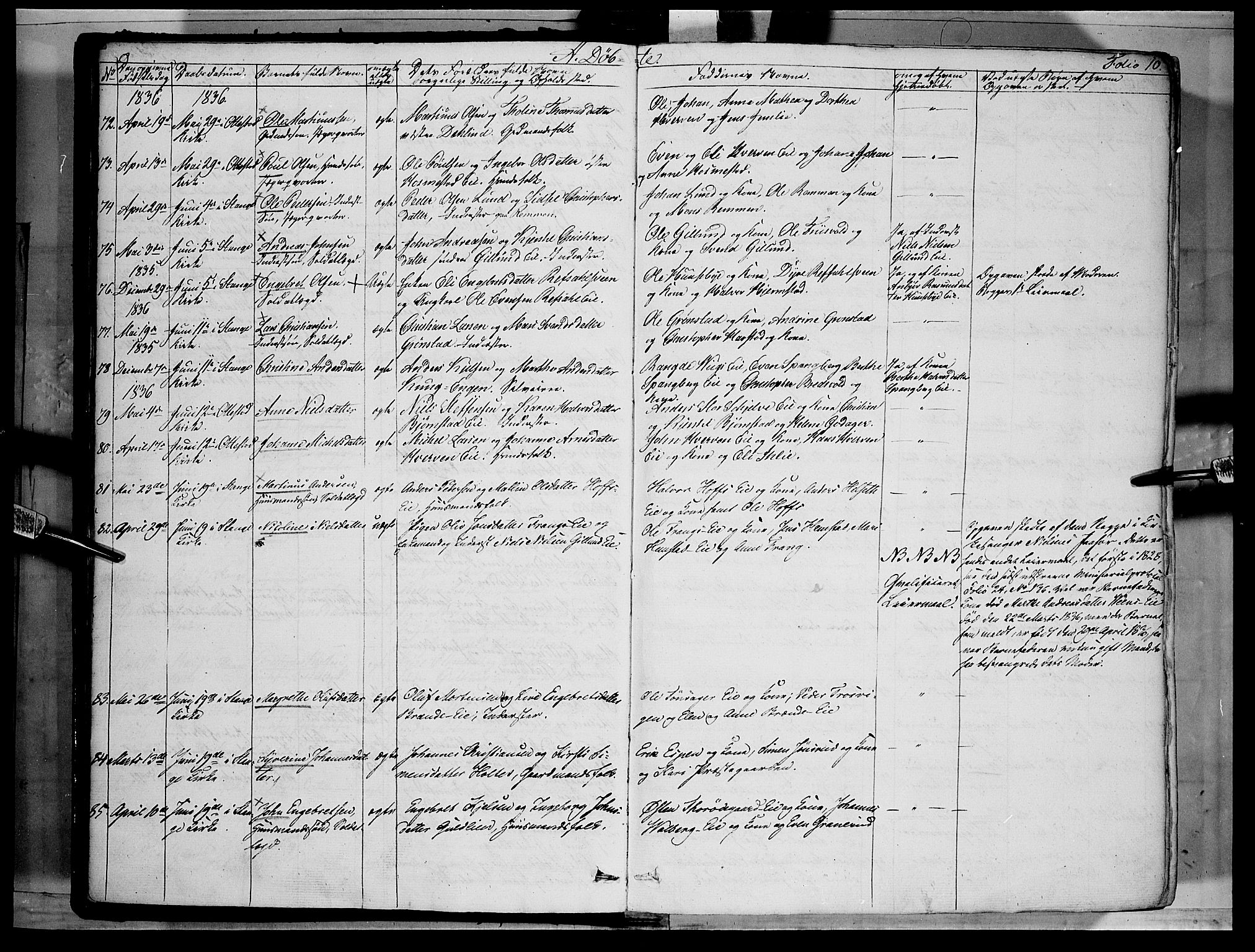 Stange prestekontor, AV/SAH-PREST-002/K/L0010: Parish register (official) no. 10, 1835-1845, p. 10