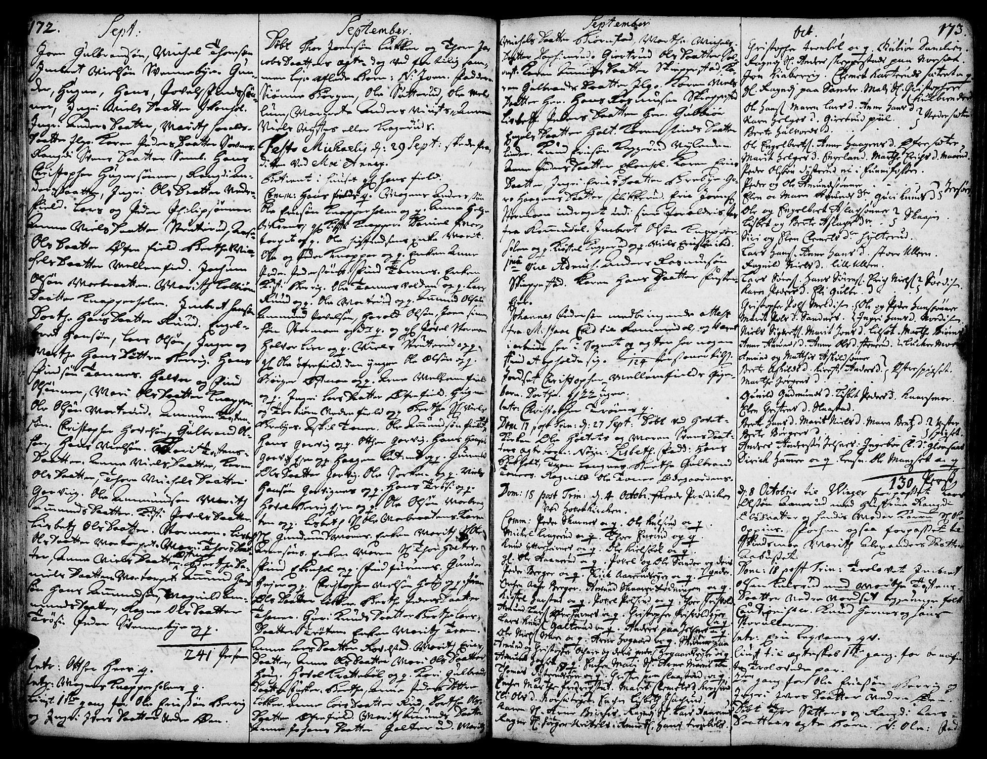 Strøm-Odalen prestekontor, AV/SAH-PREST-028/H/Ha/Haa/L0002: Parish register (official) no. 2, 1716-1740, p. 172-173