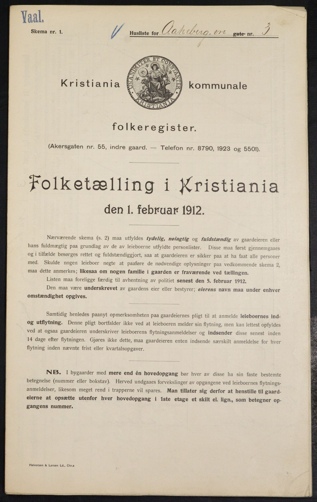 OBA, Municipal Census 1912 for Kristiania, 1912, p. 130322