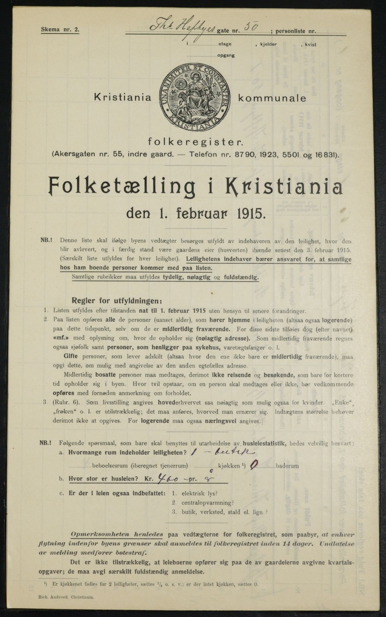 OBA, Municipal Census 1915 for Kristiania, 1915, p. 109492