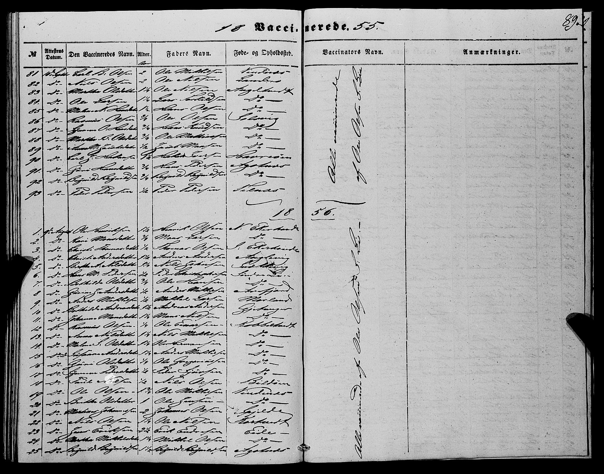 Fjell sokneprestembete, SAB/A-75301/H/Haa: Parish register (official) no. A 4, 1851-1870, p. 89