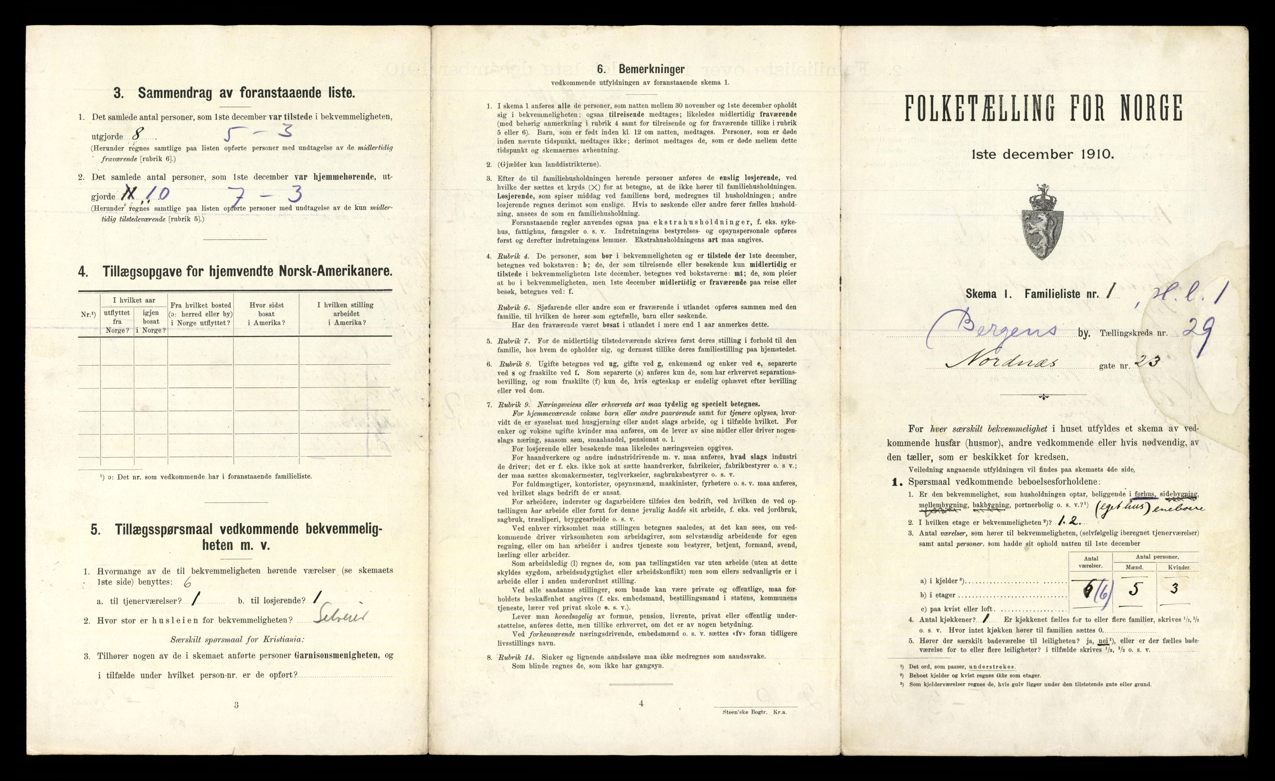 RA, 1910 census for Bergen, 1910, p. 9437