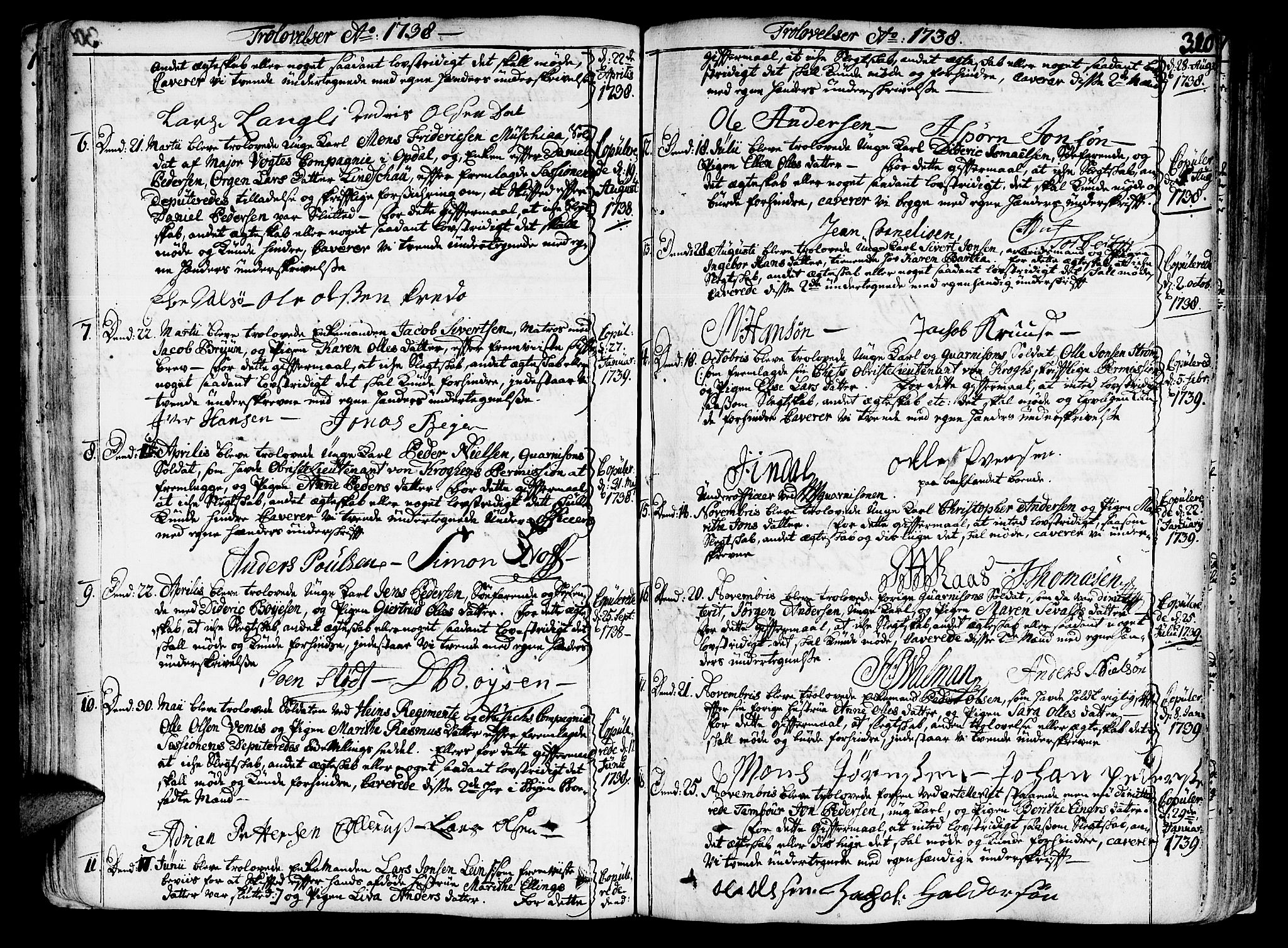 Ministerialprotokoller, klokkerbøker og fødselsregistre - Sør-Trøndelag, SAT/A-1456/602/L0103: Parish register (official) no. 602A01, 1732-1774, p. 310