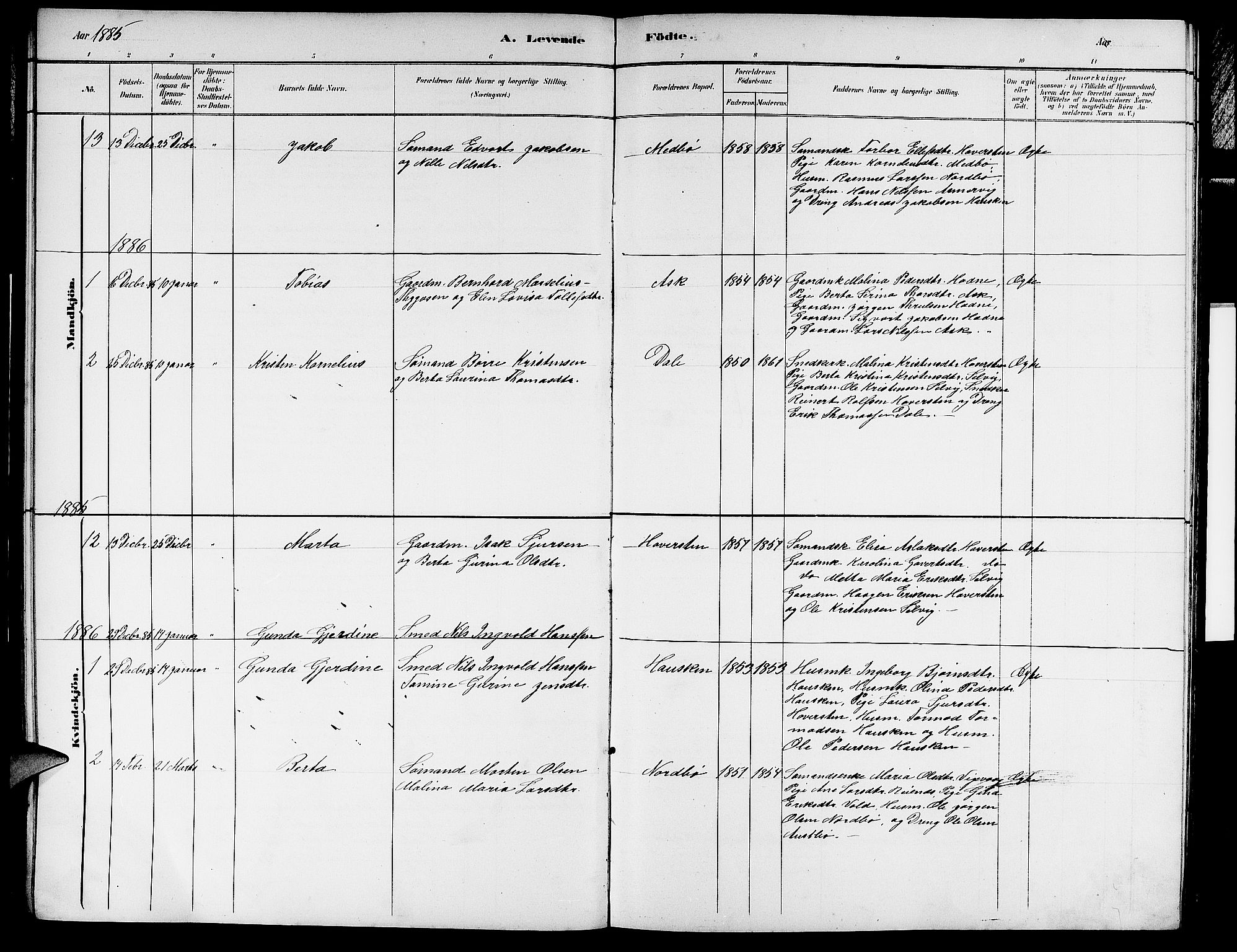 Rennesøy sokneprestkontor, SAST/A -101827/H/Ha/Hab/L0007: Parish register (copy) no. B 7, 1881-1890