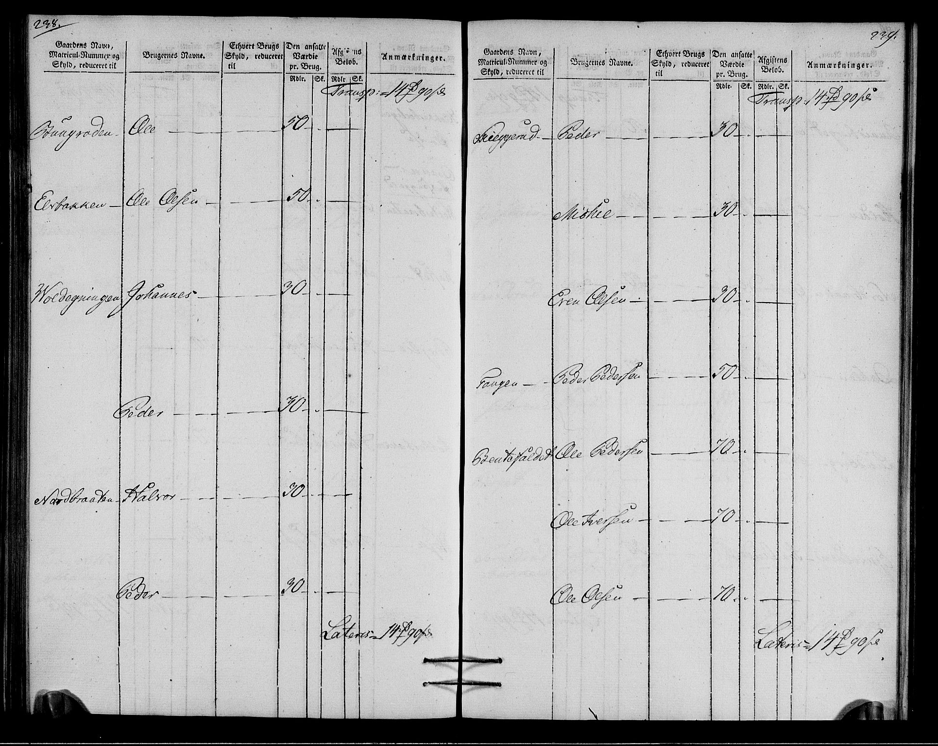 Rentekammeret inntil 1814, Realistisk ordnet avdeling, AV/RA-EA-4070/N/Ne/Nea/L0037: Toten fogderi. Oppebørselsregister, 1803-1804, p. 122