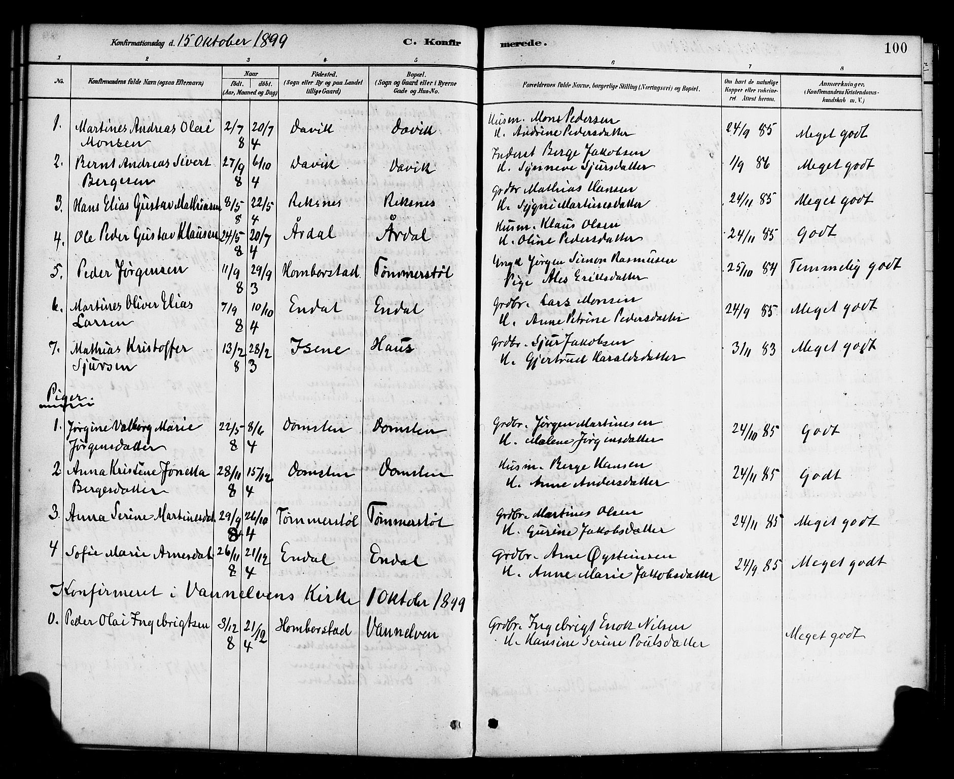 Davik sokneprestembete, AV/SAB-A-79701/H/Haa/Haab/L0001: Parish register (official) no. B 1, 1882-1900, p. 100