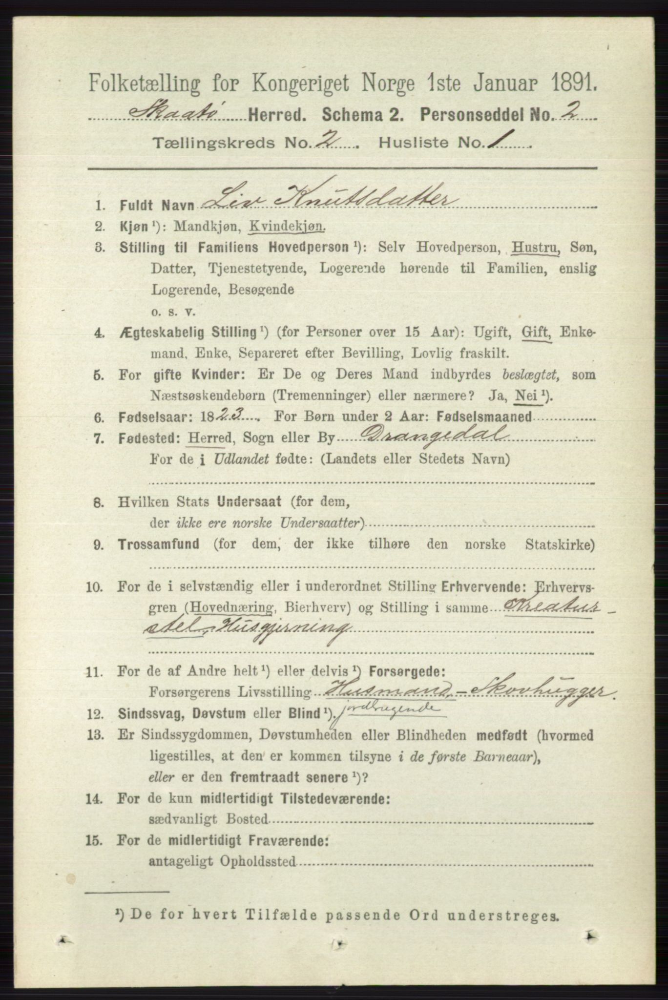 RA, 1891 census for 0815 Skåtøy, 1891, p. 420