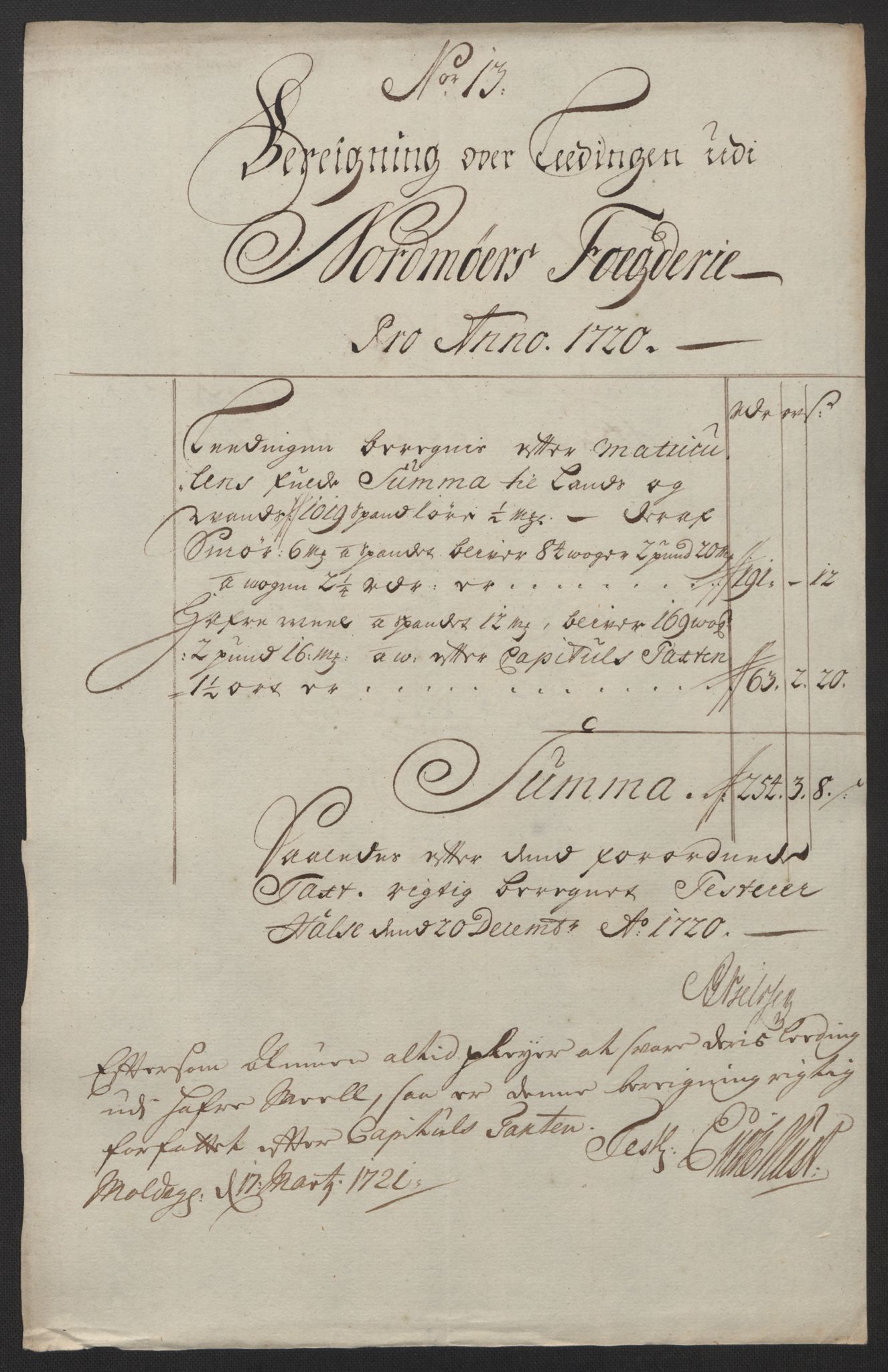 Rentekammeret inntil 1814, Reviderte regnskaper, Fogderegnskap, RA/EA-4092/R56/L3753: Fogderegnskap Nordmøre, 1720, p. 348