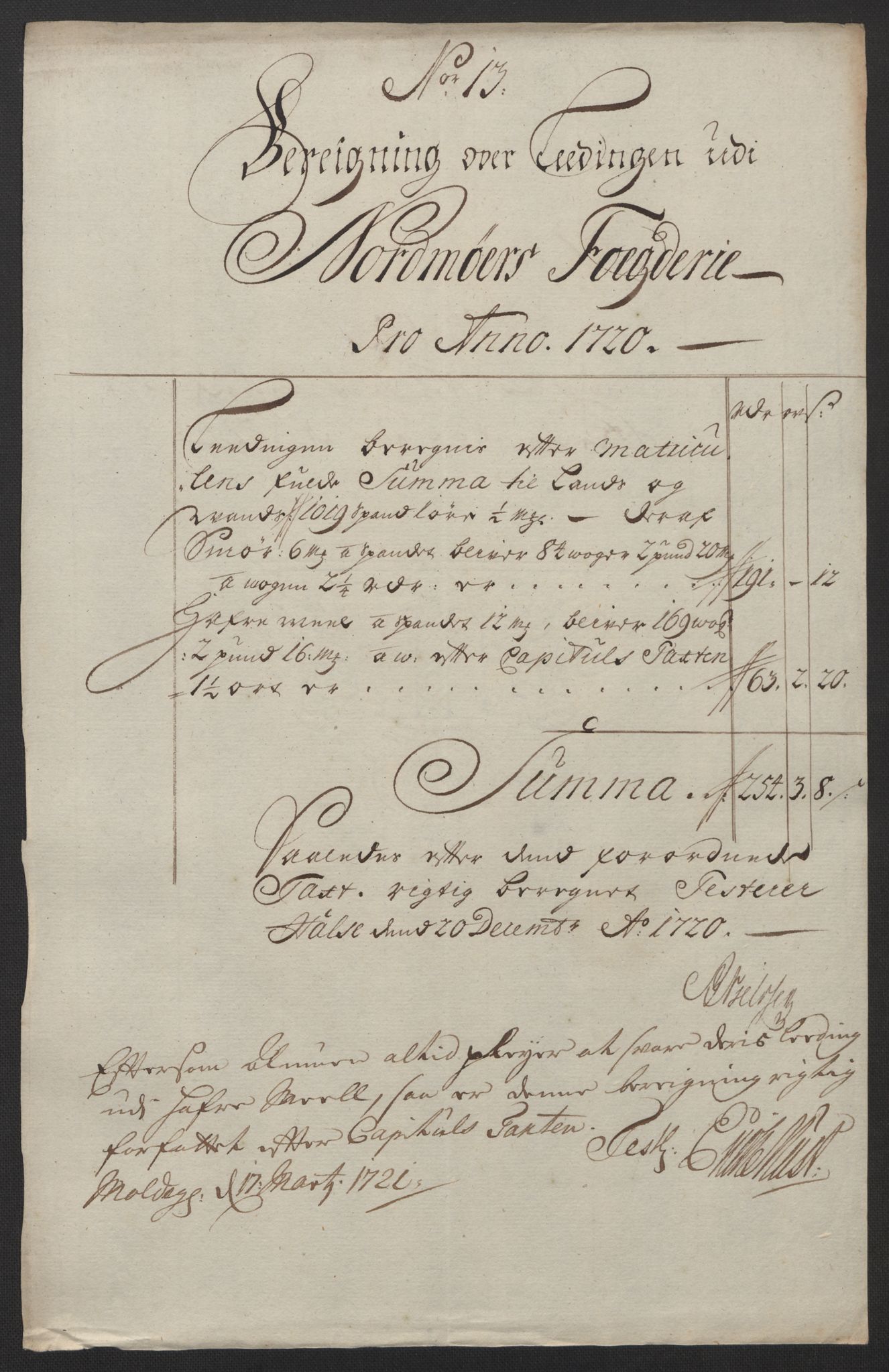 Rentekammeret inntil 1814, Reviderte regnskaper, Fogderegnskap, AV/RA-EA-4092/R56/L3753: Fogderegnskap Nordmøre, 1720, p. 348