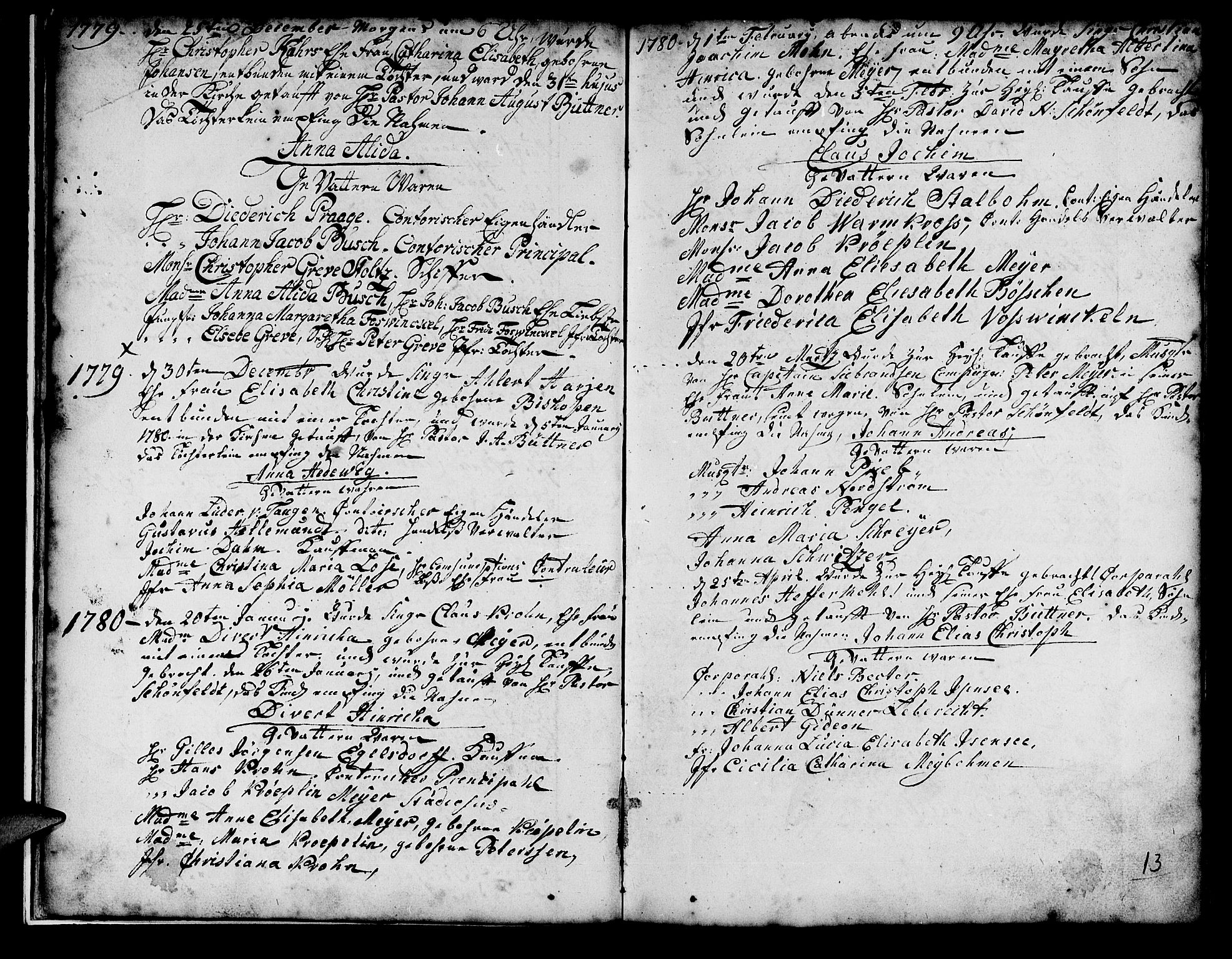 Mariakirken Sokneprestembete, SAB/A-76901/H/Haa/L0001: Parish register (official) no. A 1, 1740-1784, p. 13