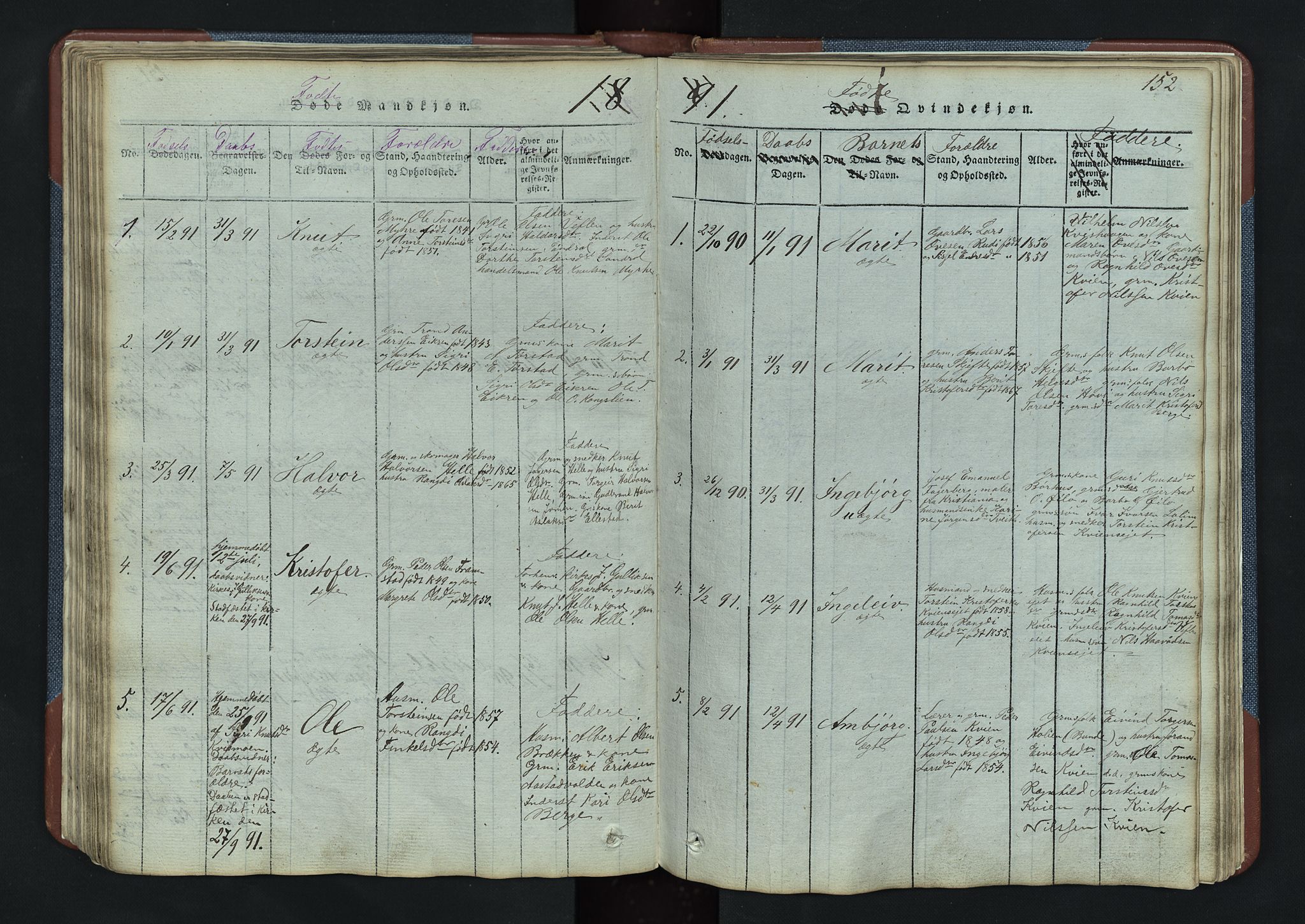 Vang prestekontor, Valdres, SAH/PREST-140/H/Hb/L0003: Parish register (copy) no. 3, 1814-1892, p. 152