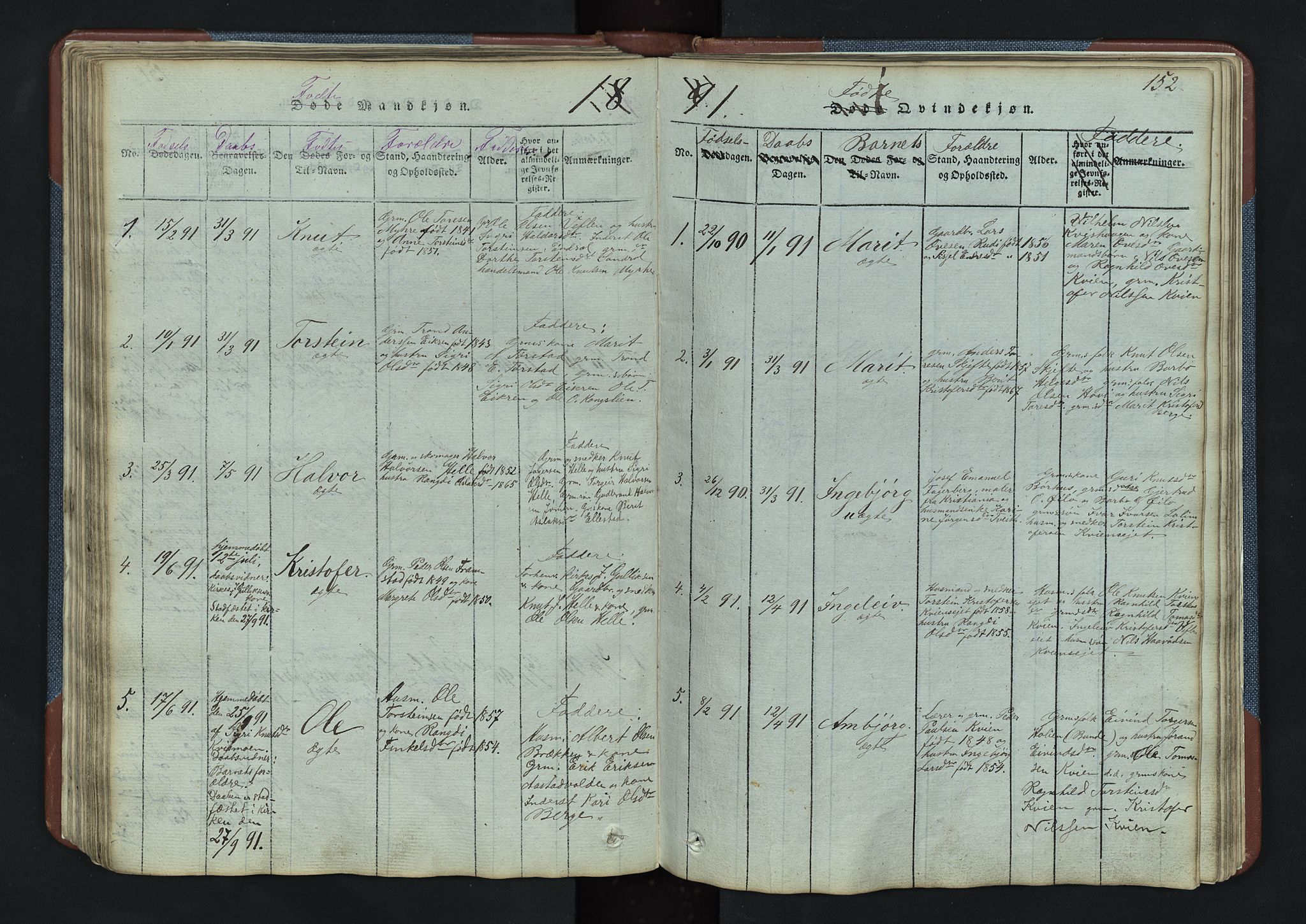 Vang prestekontor, Valdres, AV/SAH-PREST-140/H/Hb/L0003: Parish register (copy) no. 3, 1814-1892, p. 152