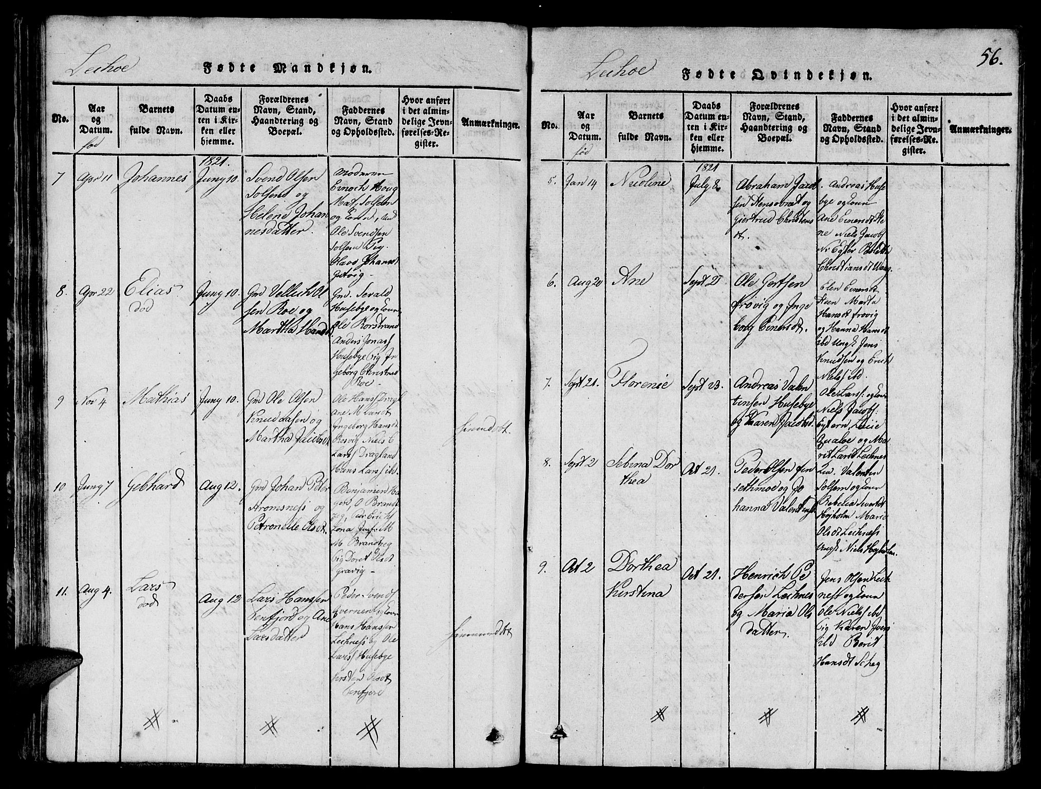 Ministerialprotokoller, klokkerbøker og fødselsregistre - Nord-Trøndelag, SAT/A-1458/780/L0648: Parish register (copy) no. 780C01 /2, 1815-1875, p. 56