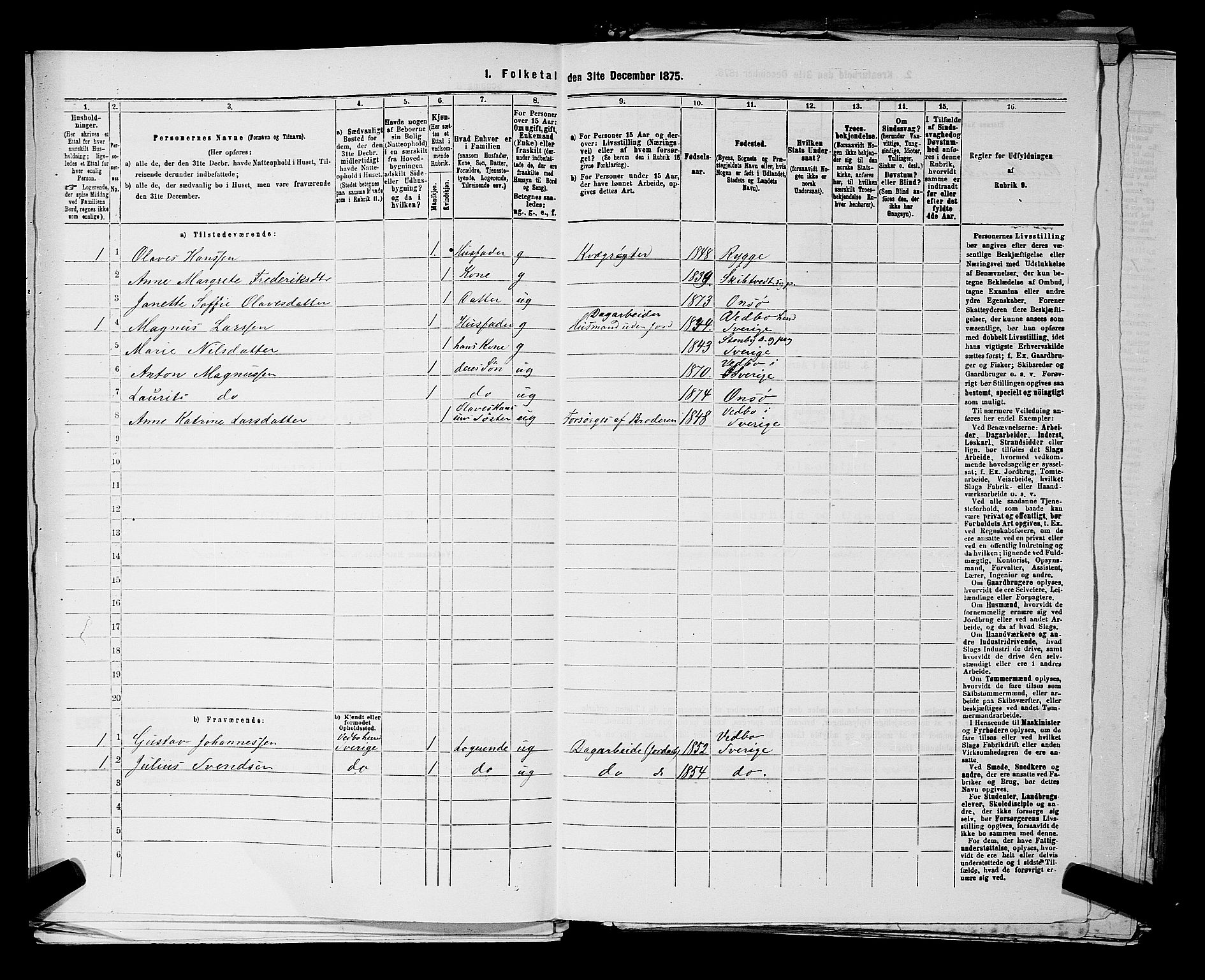 RA, 1875 census for 0134P Onsøy, 1875, p. 1396