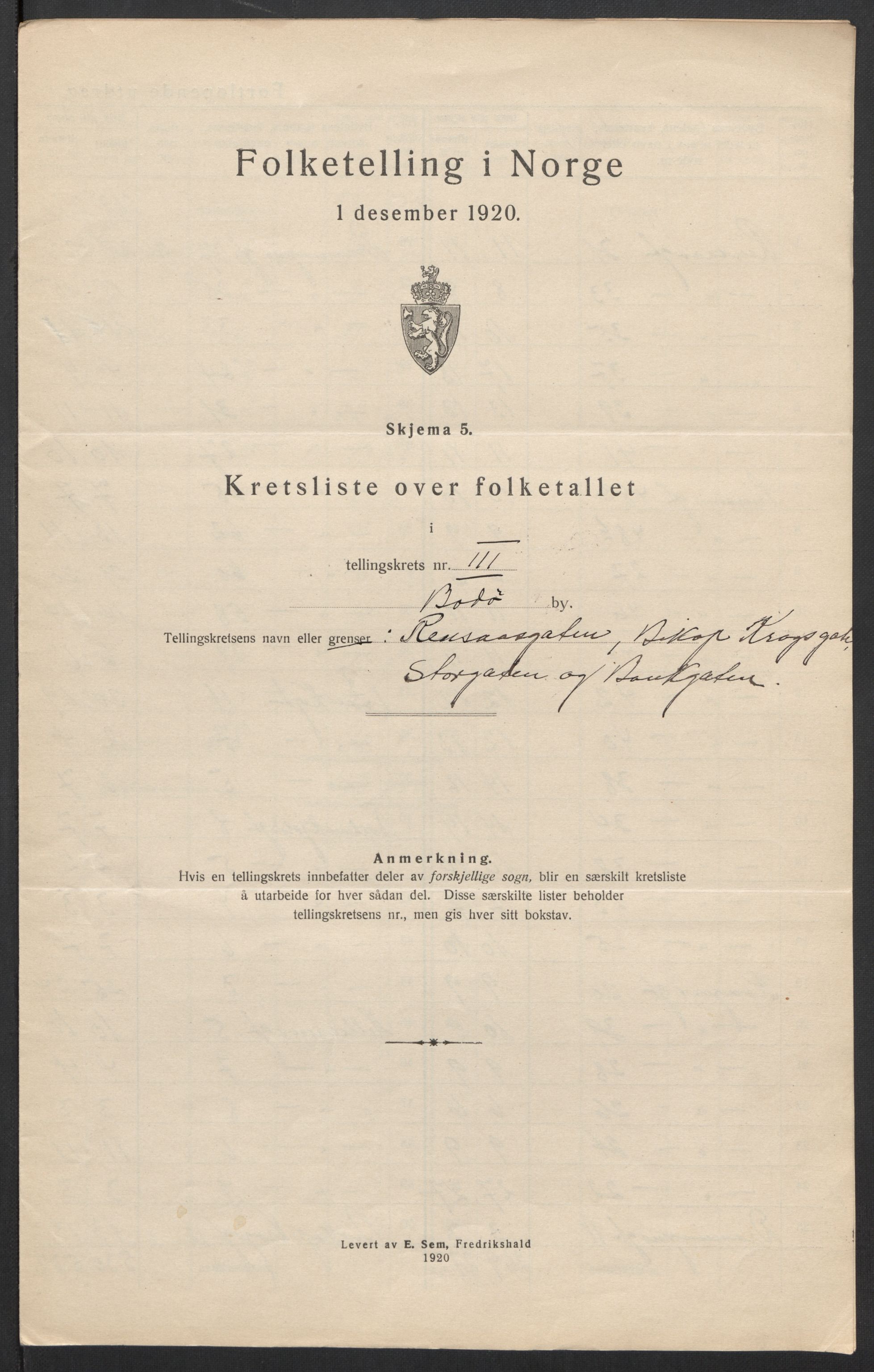 SAT, 1920 census for Bodø, 1920, p. 12