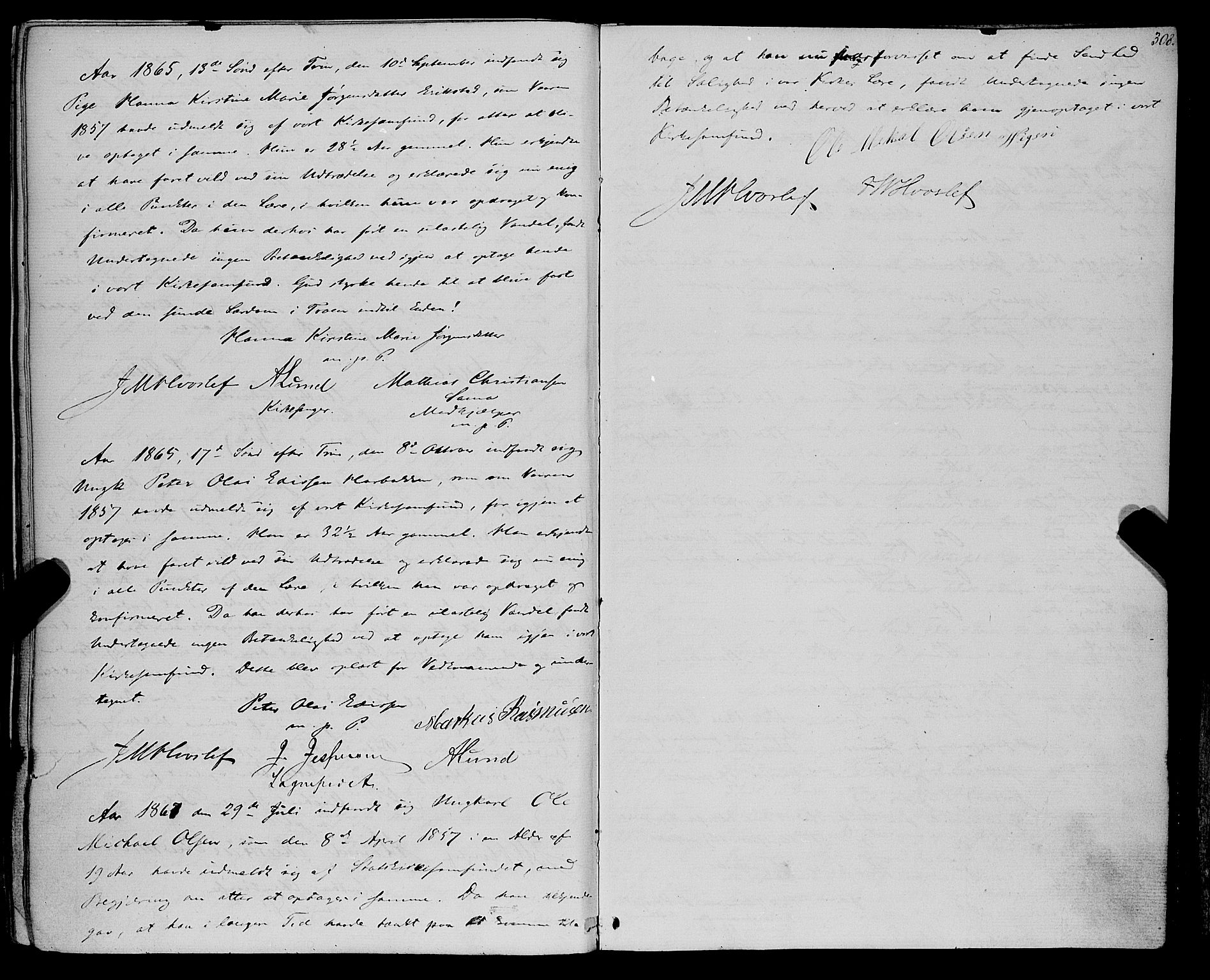 Trondenes sokneprestkontor, SATØ/S-1319/H/Ha/L0012kirke: Parish register (official) no. 12, 1863-1870, p. 308