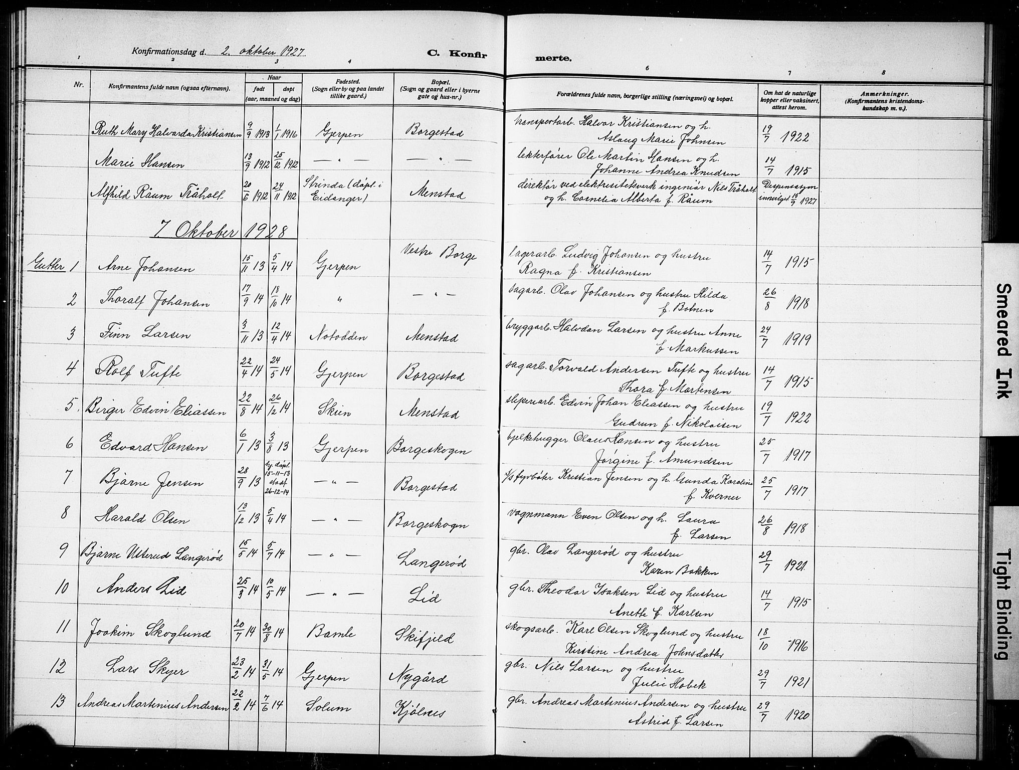 Gjerpen kirkebøker, AV/SAKO-A-265/G/Gb/L0001: Parish register (copy) no. II 1, 1920-1929