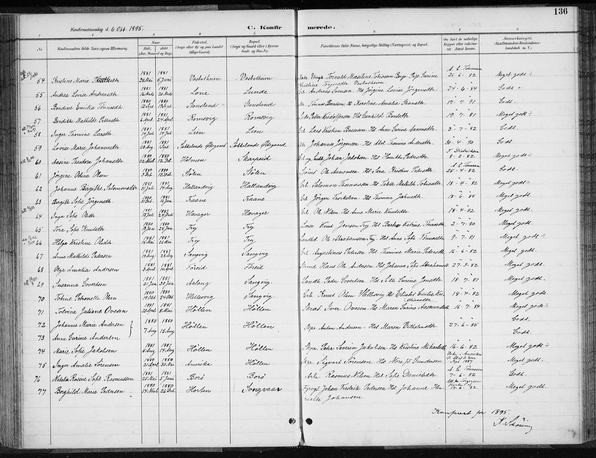 Søgne sokneprestkontor, SAK/1111-0037/F/Fa/Fab/L0013: Parish register (official) no. A 13, 1892-1911, p. 136