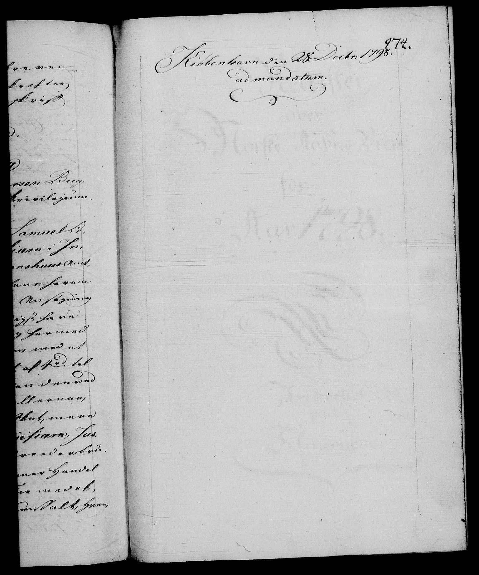 Danske Kanselli 1572-1799, RA/EA-3023/F/Fc/Fca/Fcaa/L0058: Norske registre, 1798, p. 974a