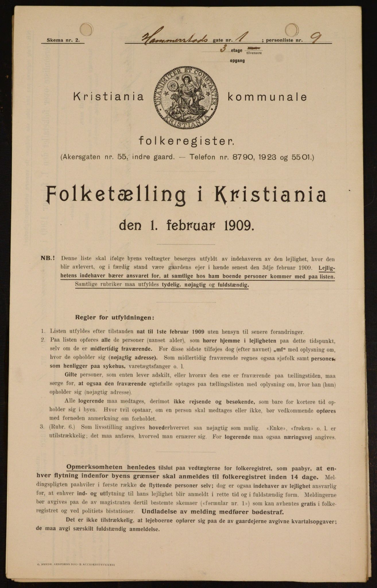 OBA, Municipal Census 1909 for Kristiania, 1909, p. 31277