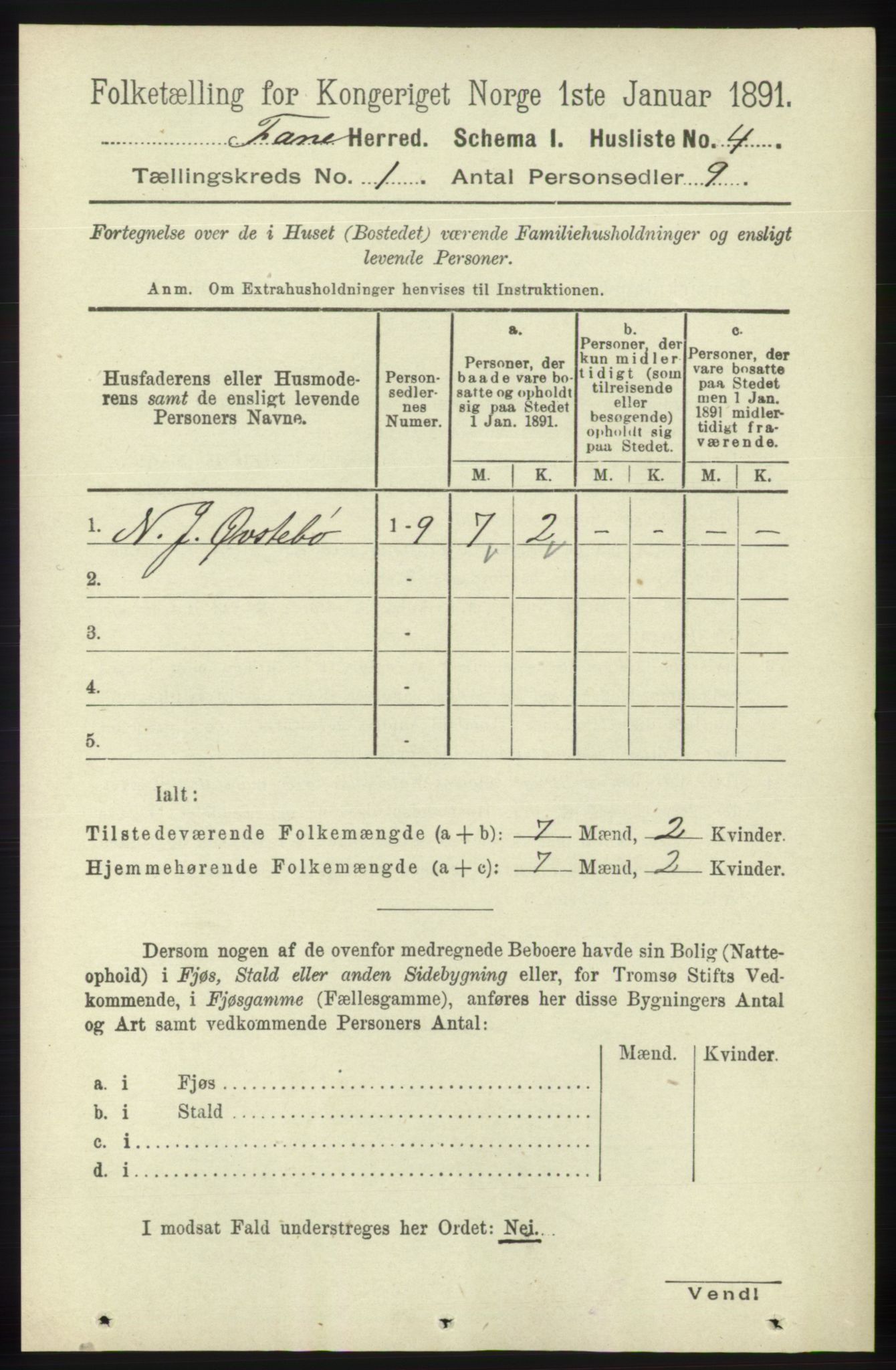 RA, 1891 census for 1249 Fana, 1891, p. 31