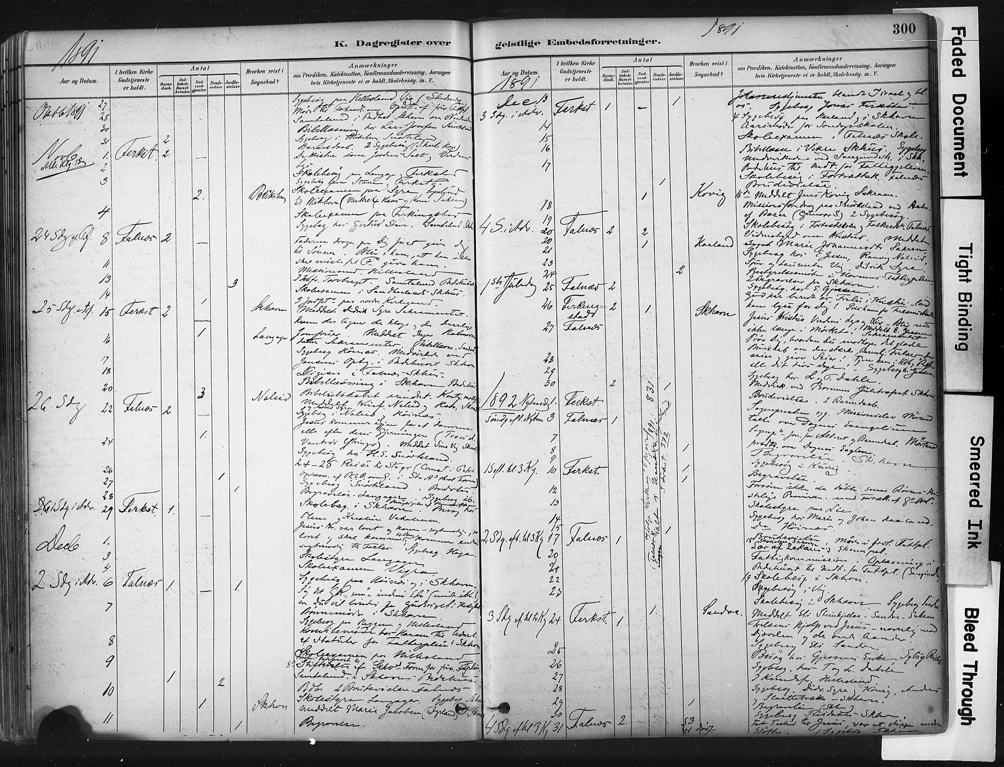 Skudenes sokneprestkontor, AV/SAST-A -101849/H/Ha/Haa/L0009: Parish register (official) no. A 6, 1882-1912, p. 300