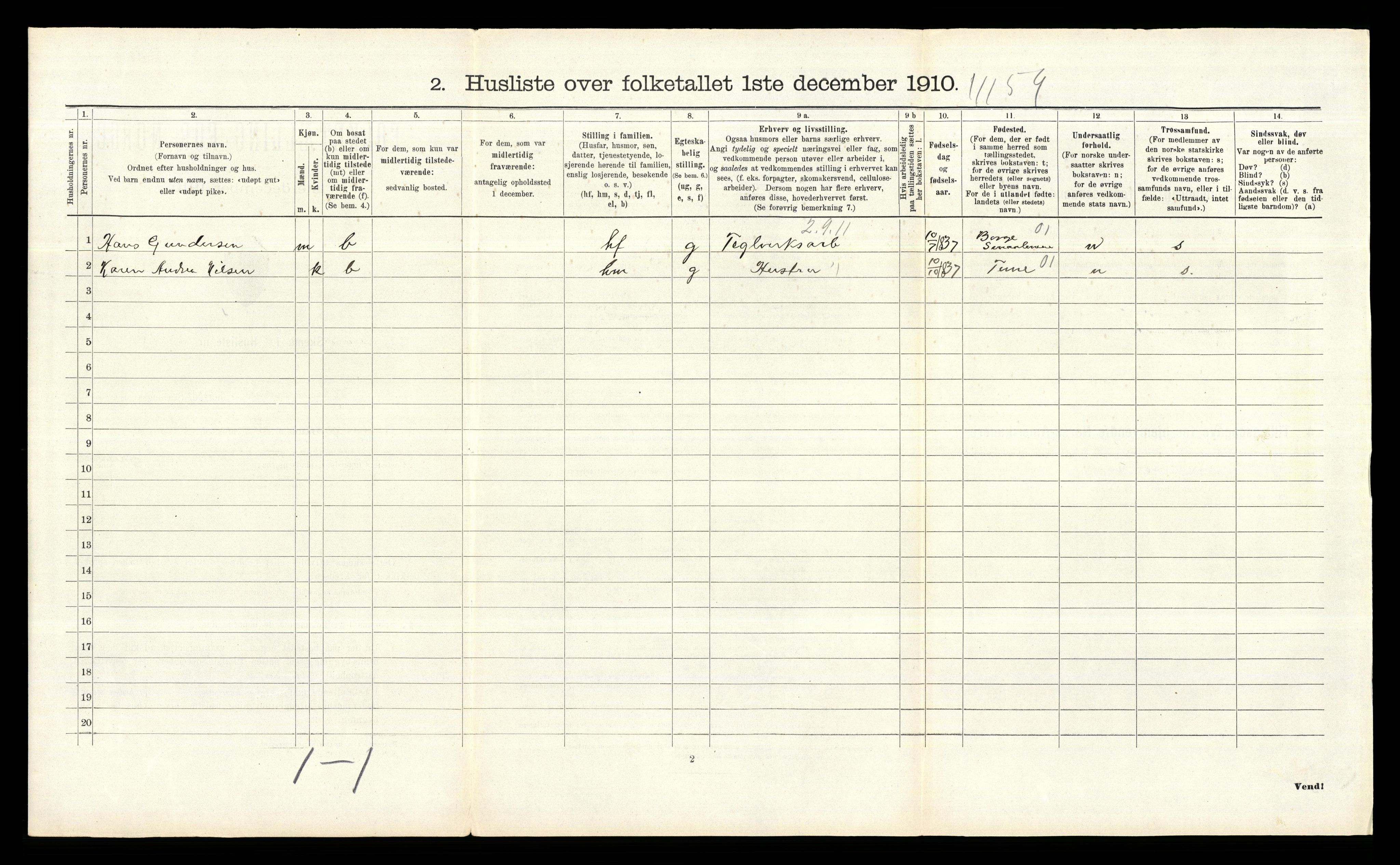 RA, 1910 census for Glemmen, 1910, p. 459