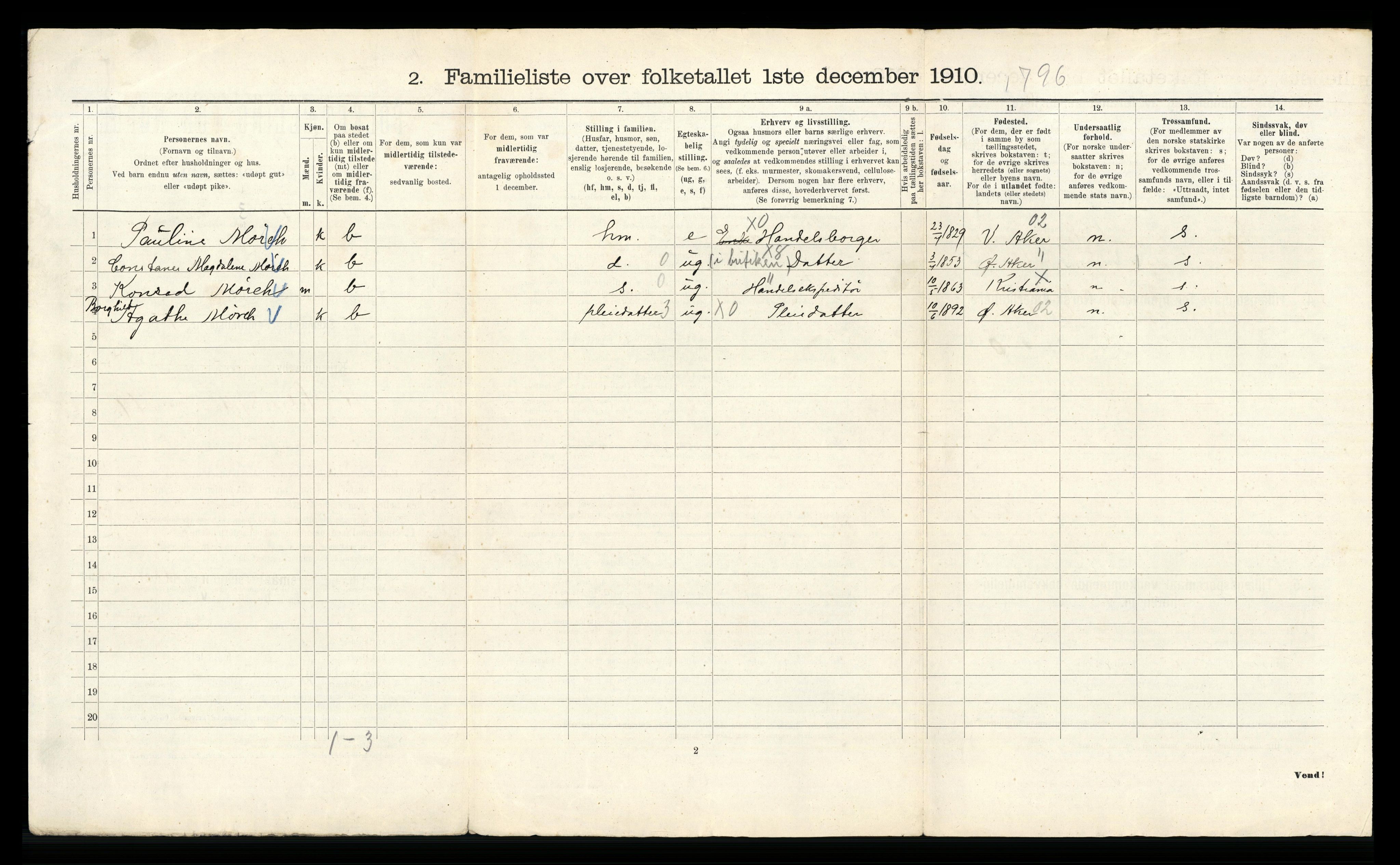 RA, 1910 census for Kristiania, 1910, p. 96412