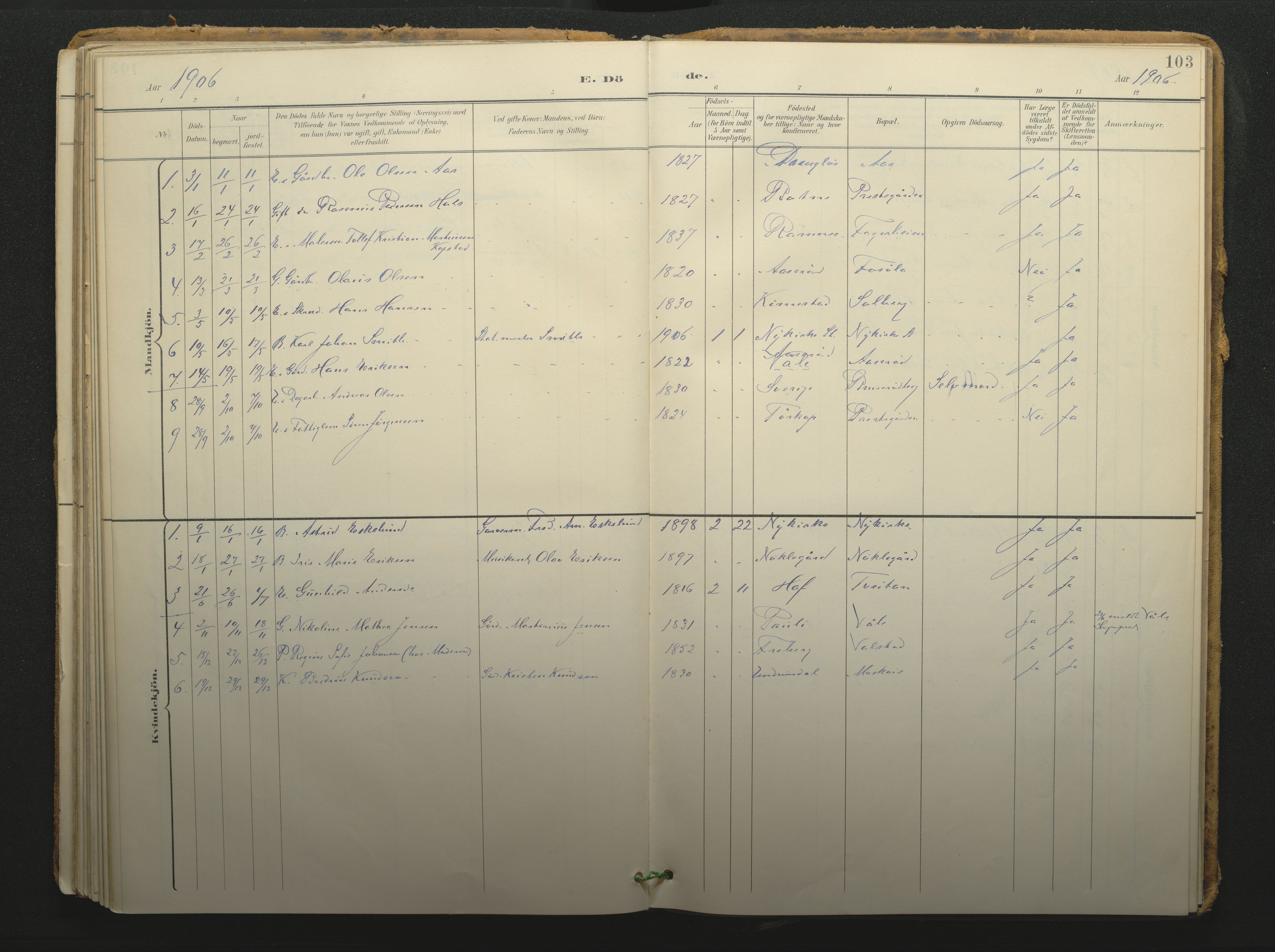 Borre kirkebøker, SAKO/A-338/F/Fc/L0003: Parish register (official) no. III 3, 1896-1919, p. 103