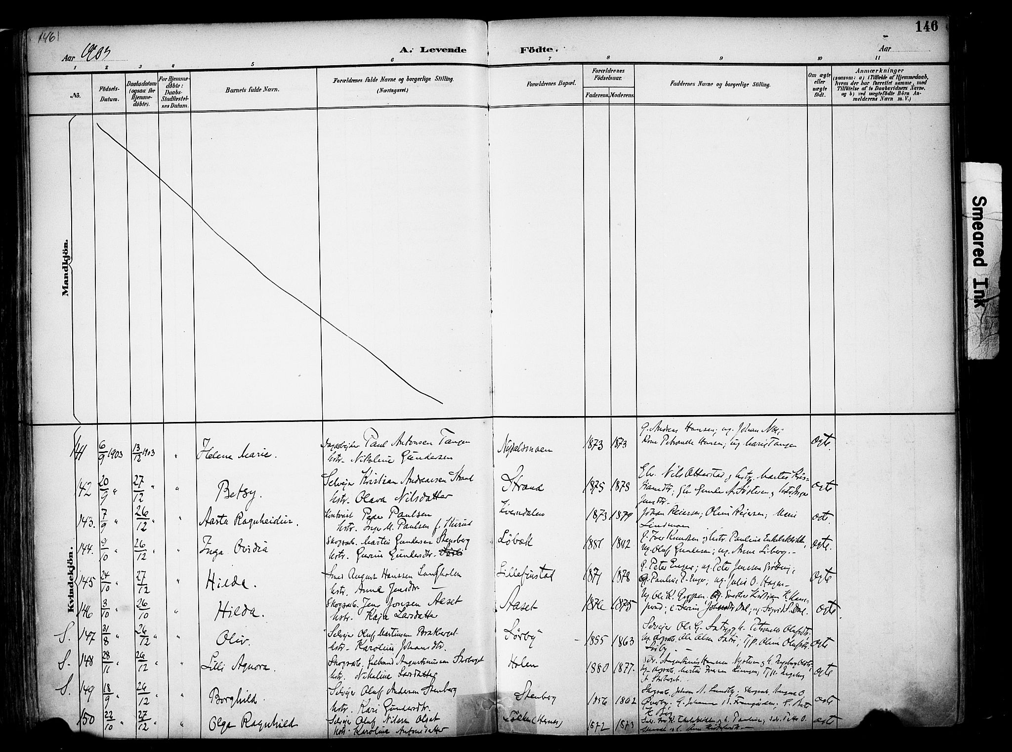 Elverum prestekontor, AV/SAH-PREST-044/H/Ha/Haa/L0014: Parish register (official) no. 14, 1891-1909, p. 146