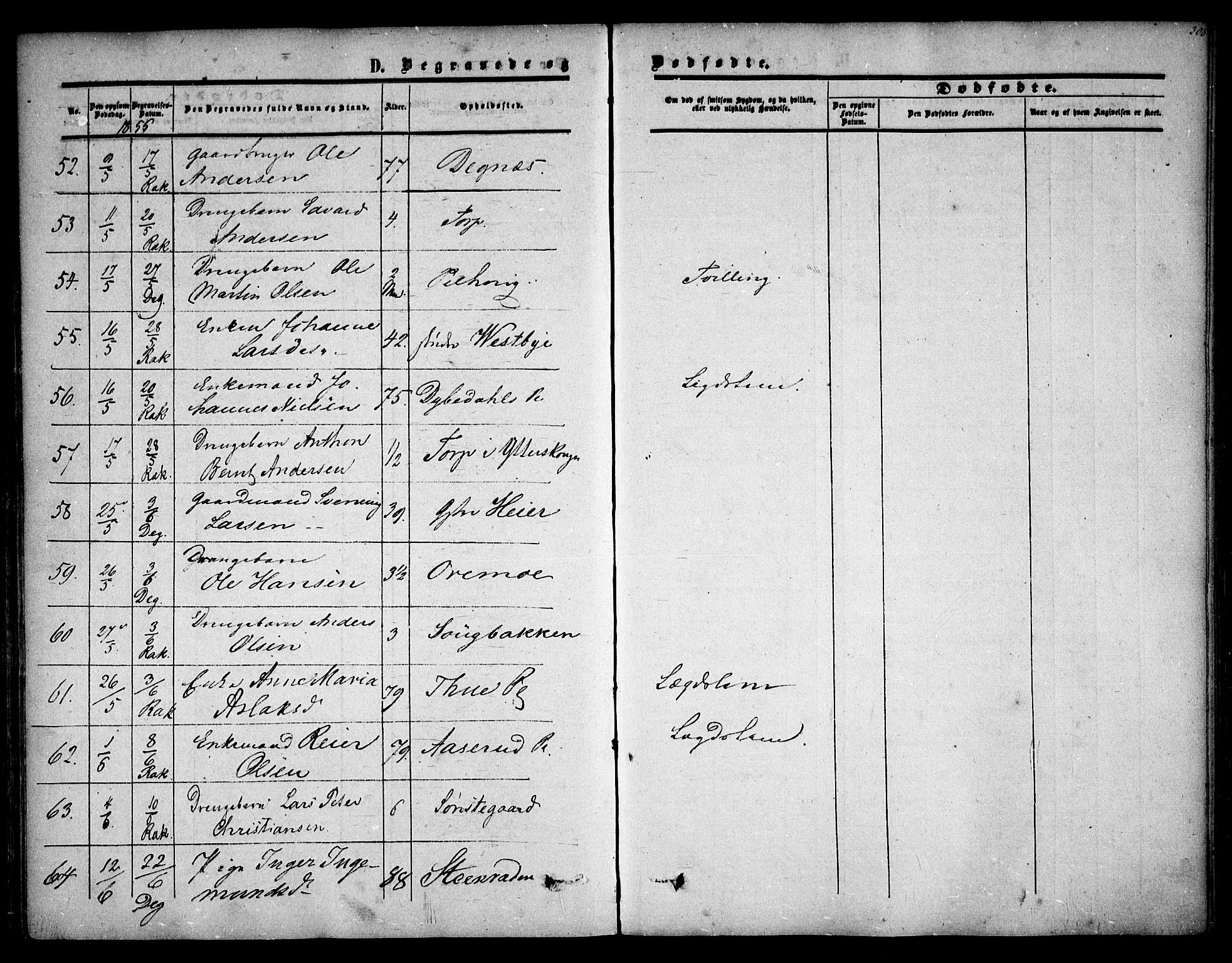 Rakkestad prestekontor Kirkebøker, AV/SAO-A-2008/F/Fa/L0009: Parish register (official) no. I 9, 1850-1856, p. 306