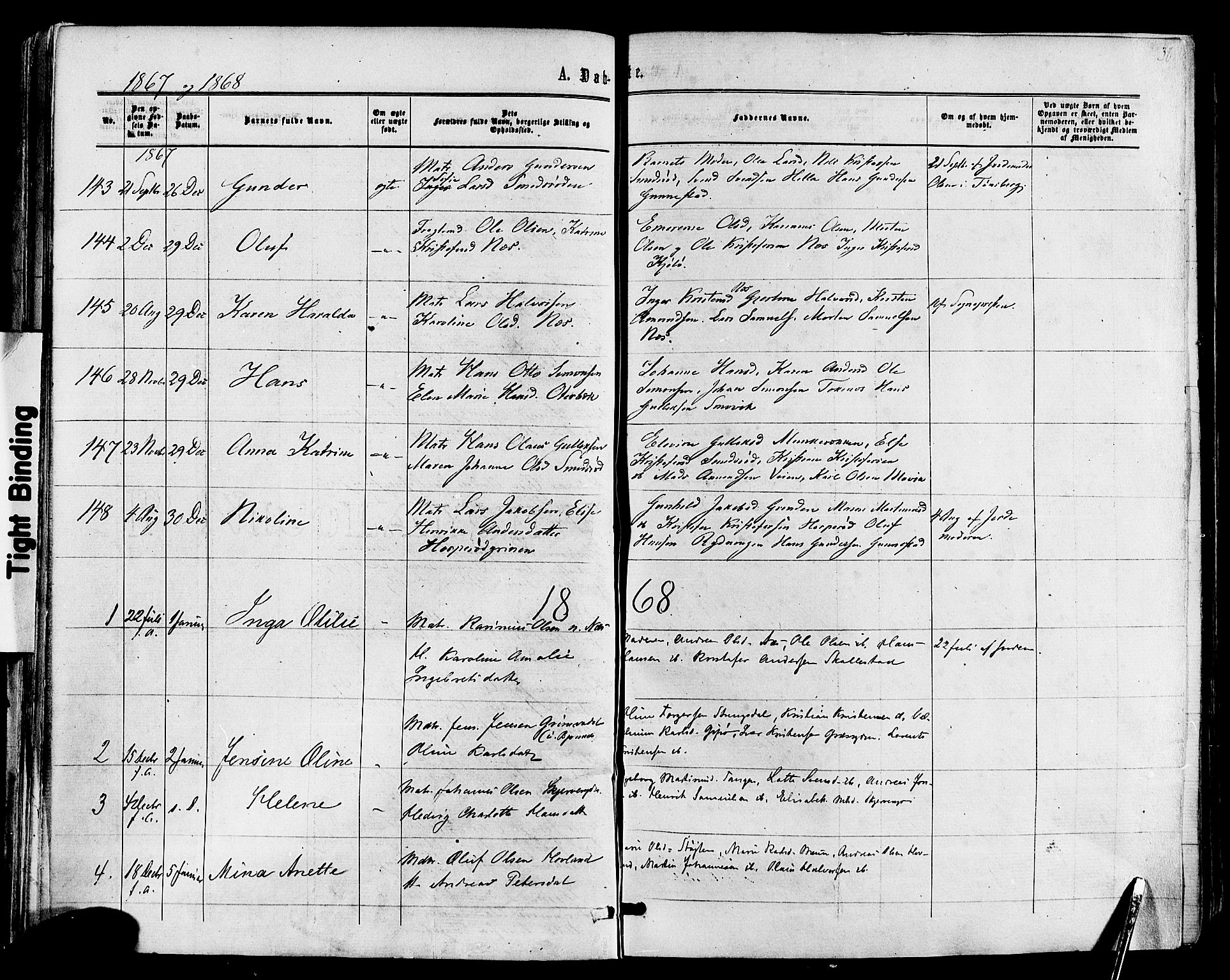 Nøtterøy kirkebøker, AV/SAKO-A-354/F/Fa/L0007: Parish register (official) no. I 7, 1865-1877, p. 38