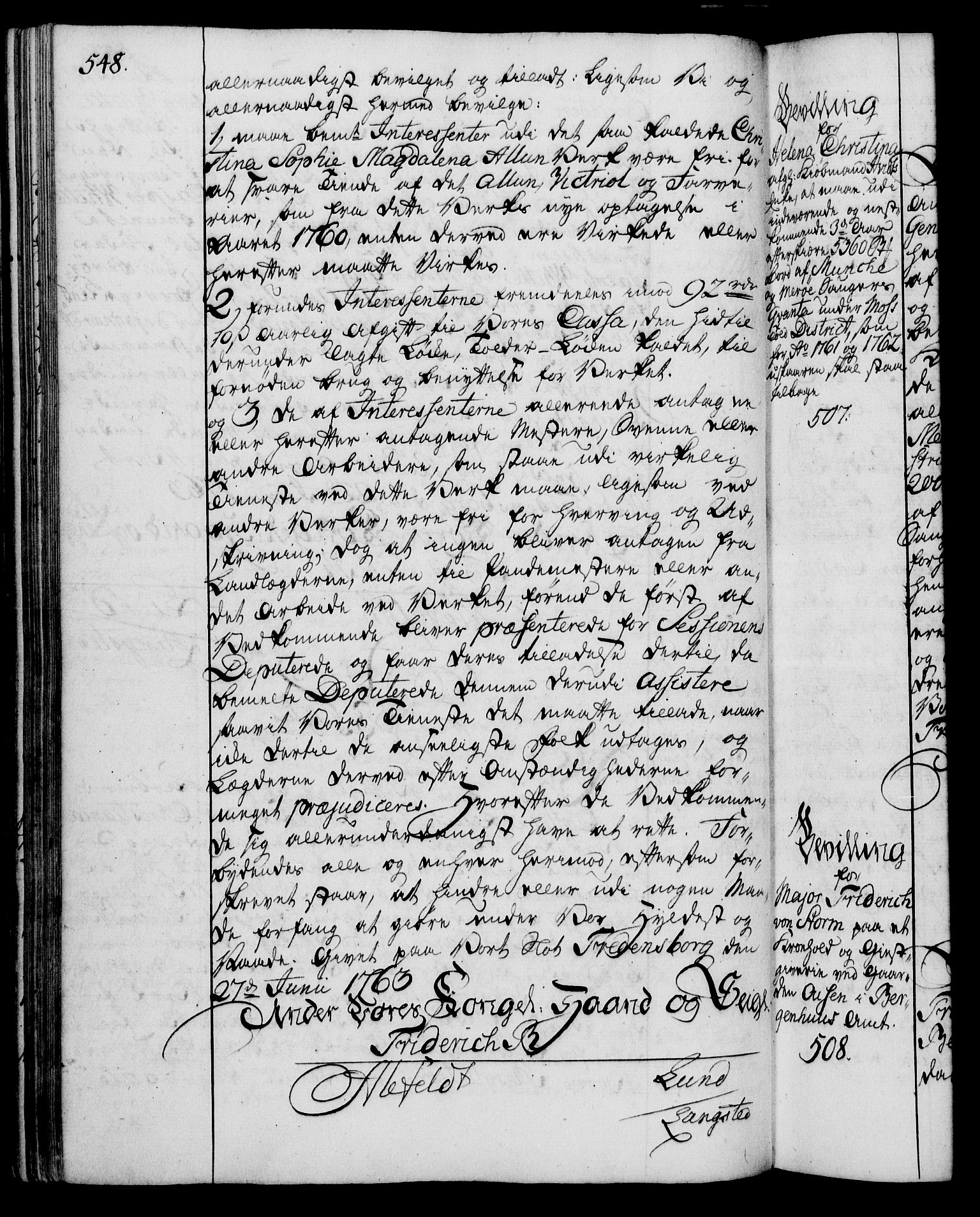 Rentekammeret, Kammerkanselliet, RA/EA-3111/G/Gg/Gga/L0007: Norsk ekspedisjonsprotokoll med register (merket RK 53.7), 1759-1768, p. 548