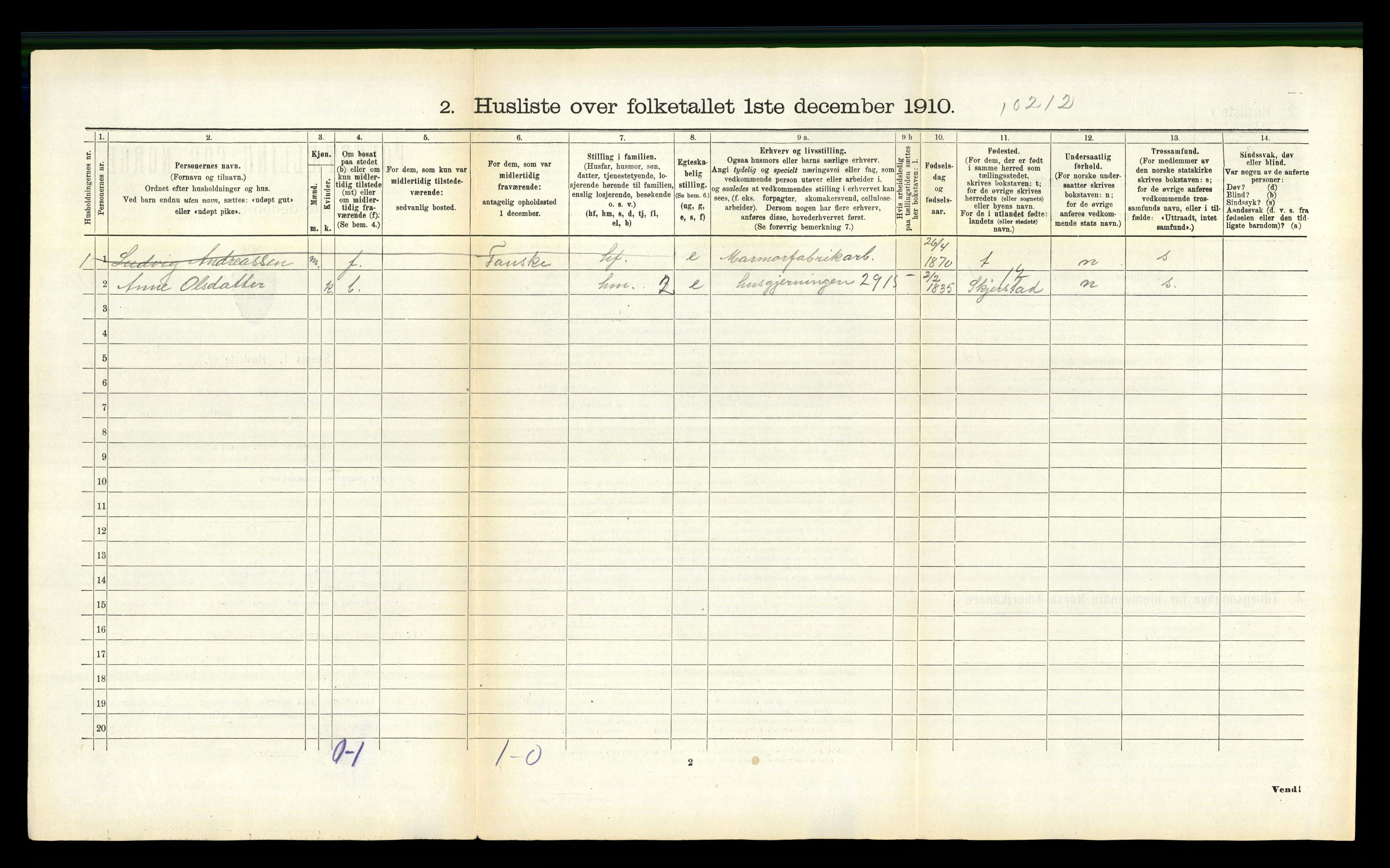 RA, 1910 census for Fauske, 1910, p. 1337