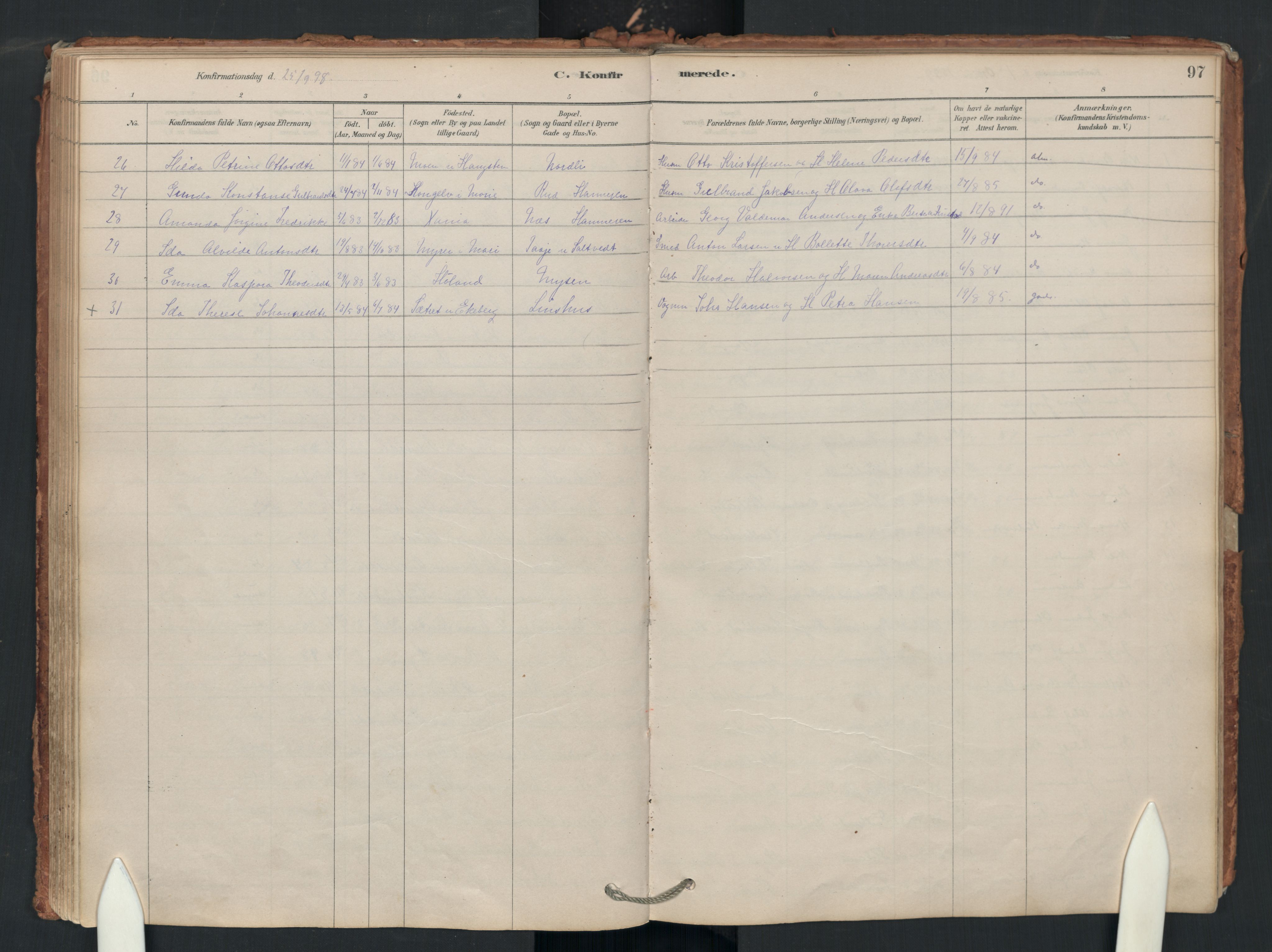 Enebakk prestekontor Kirkebøker, SAO/A-10171c/F/Fa/L0018: Parish register (official) no. I 18, 1877-1930, p. 97