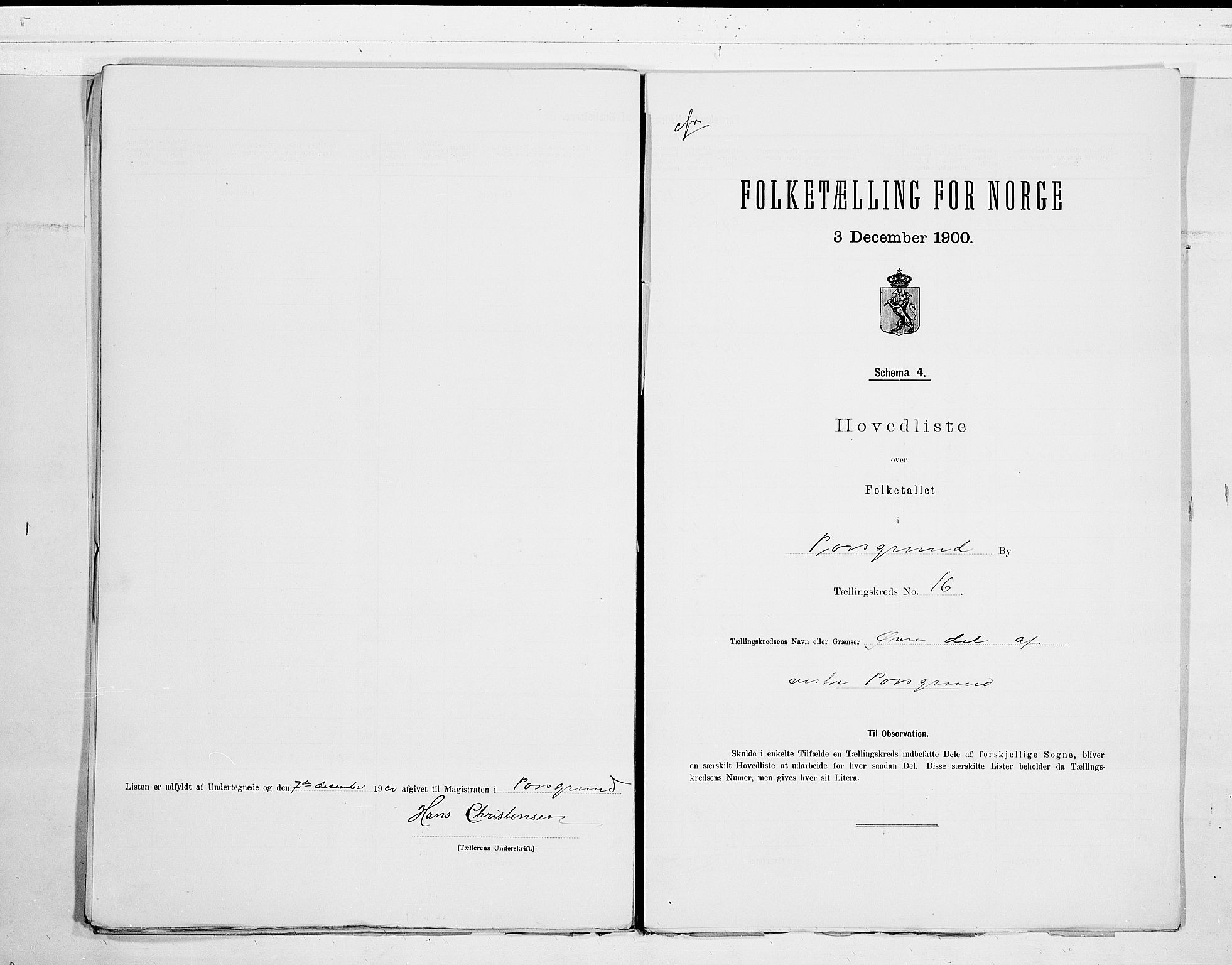 SAKO, 1900 census for Porsgrunn, 1900, p. 34
