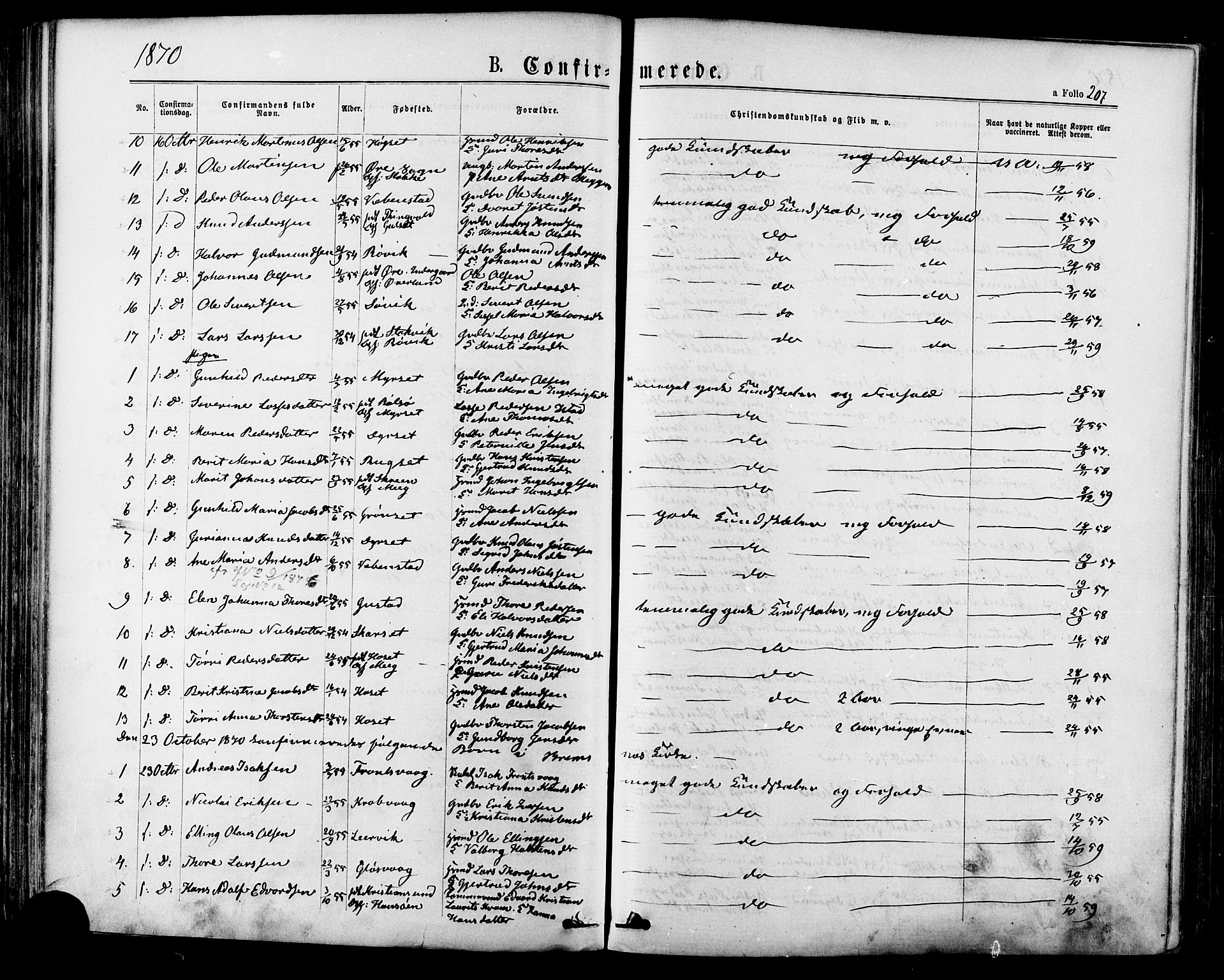 Ministerialprotokoller, klokkerbøker og fødselsregistre - Møre og Romsdal, SAT/A-1454/568/L0805: Parish register (official) no. 568A12 /1, 1869-1884, p. 207