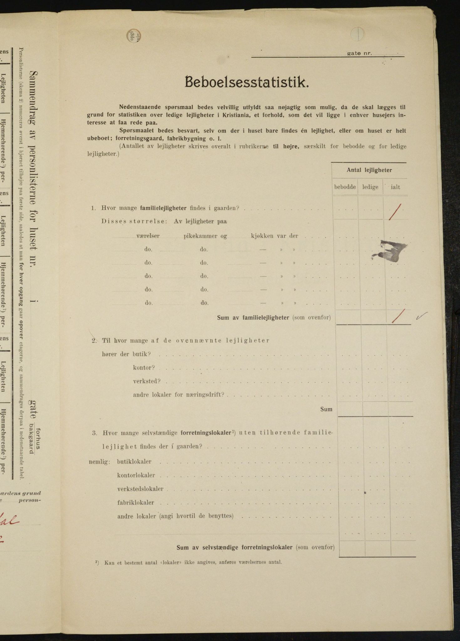 OBA, Municipal Census 1909 for Kristiania, 1909, p. 3114