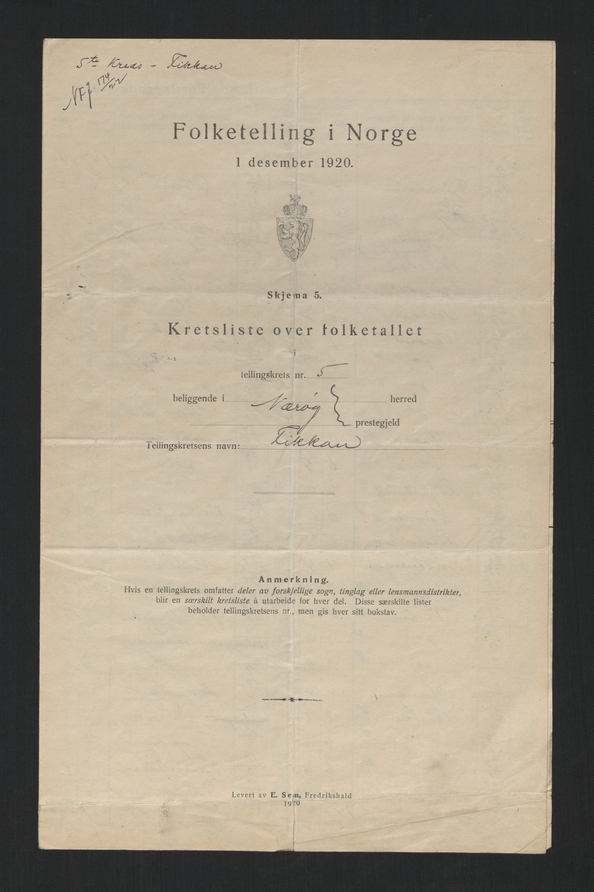 SAT, 1920 census for Nærøy, 1920, p. 20