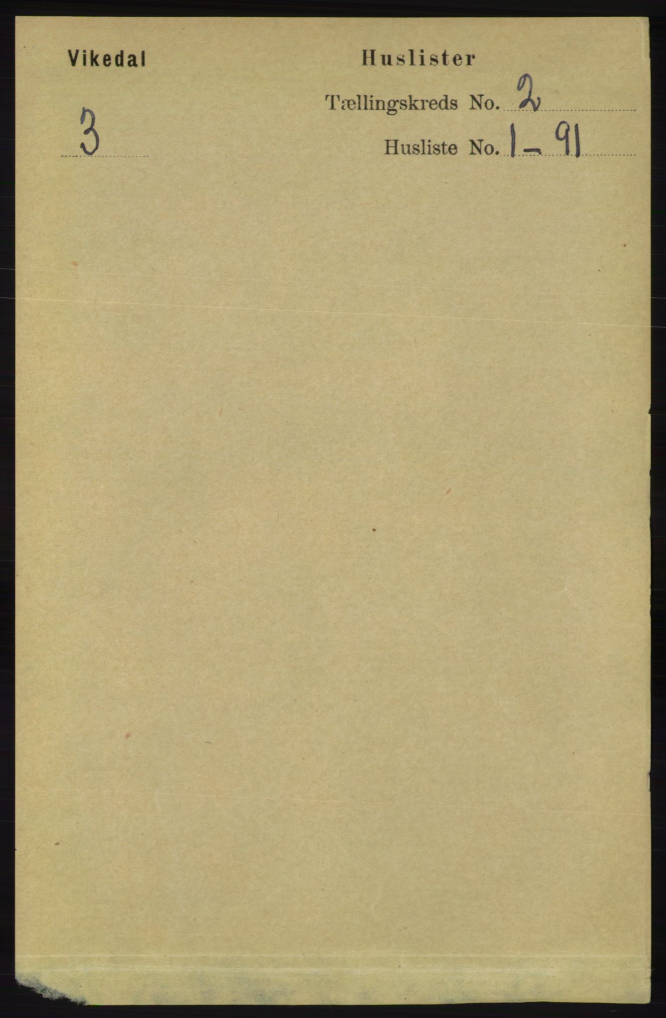 RA, 1891 census for 1157 Vikedal, 1891, p. 194