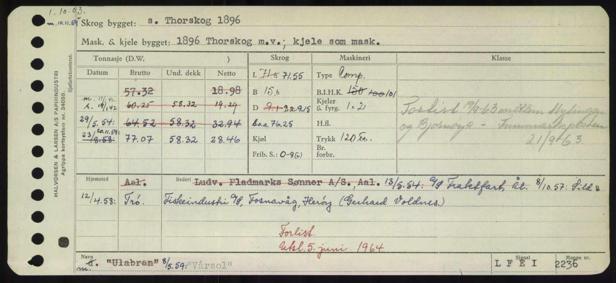 Sjøfartsdirektoratet med forløpere, Skipsmålingen, AV/RA-S-1627/H/Hd/L0042: Fartøy, Vi-We, p. 227