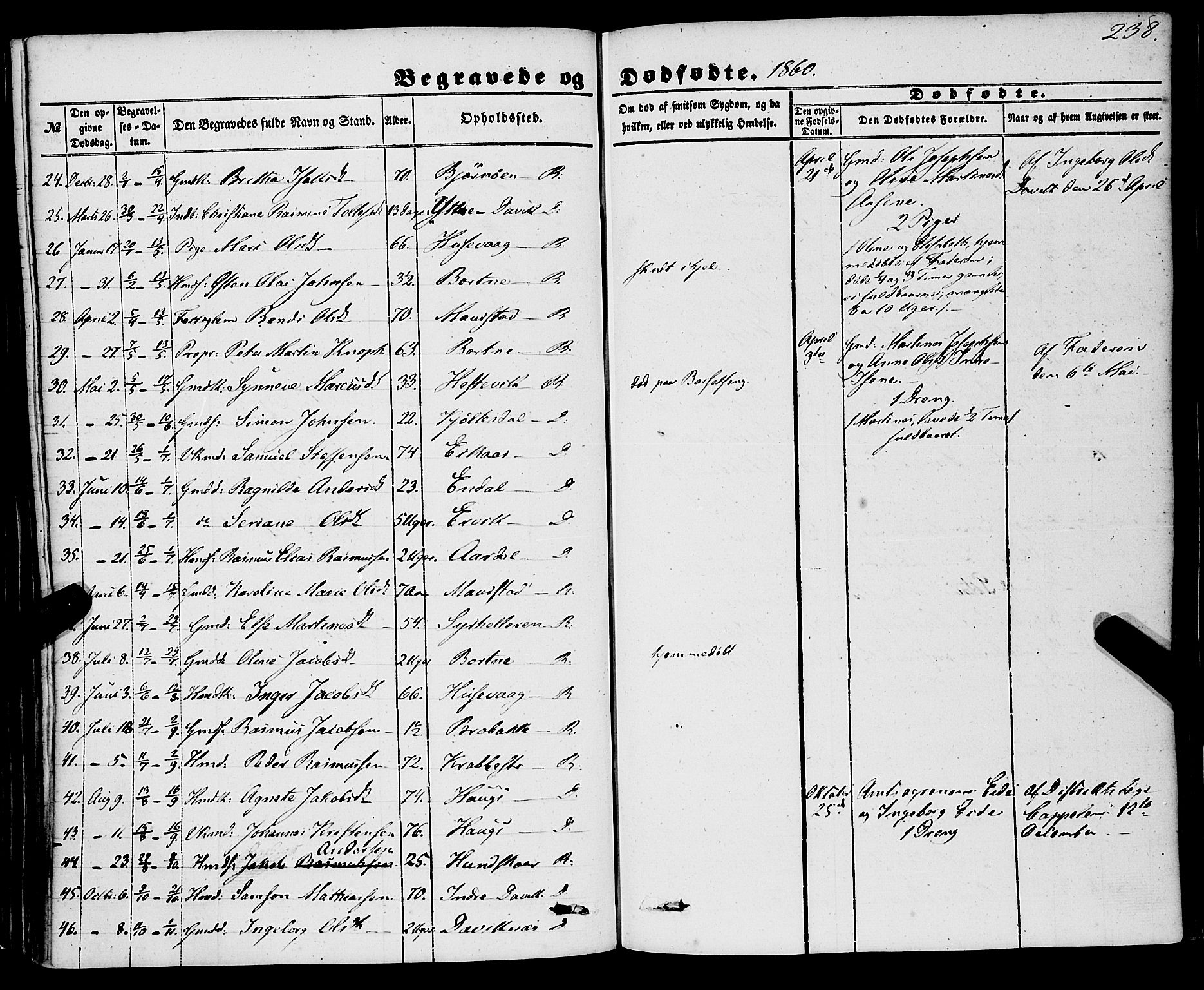 Davik sokneprestembete, AV/SAB-A-79701/H/Haa/Haaa/L0005: Parish register (official) no. A 5, 1850-1866, p. 238