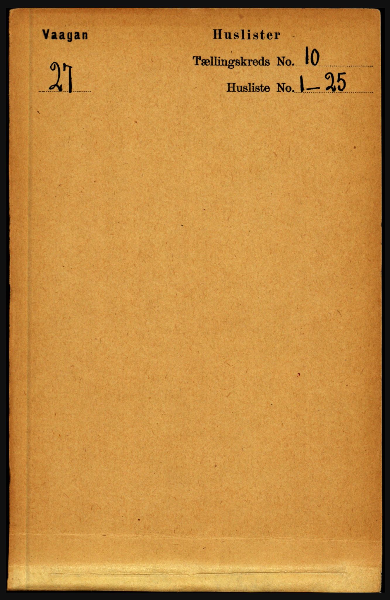 RA, 1891 census for 1865 Vågan, 1891, p. 2524