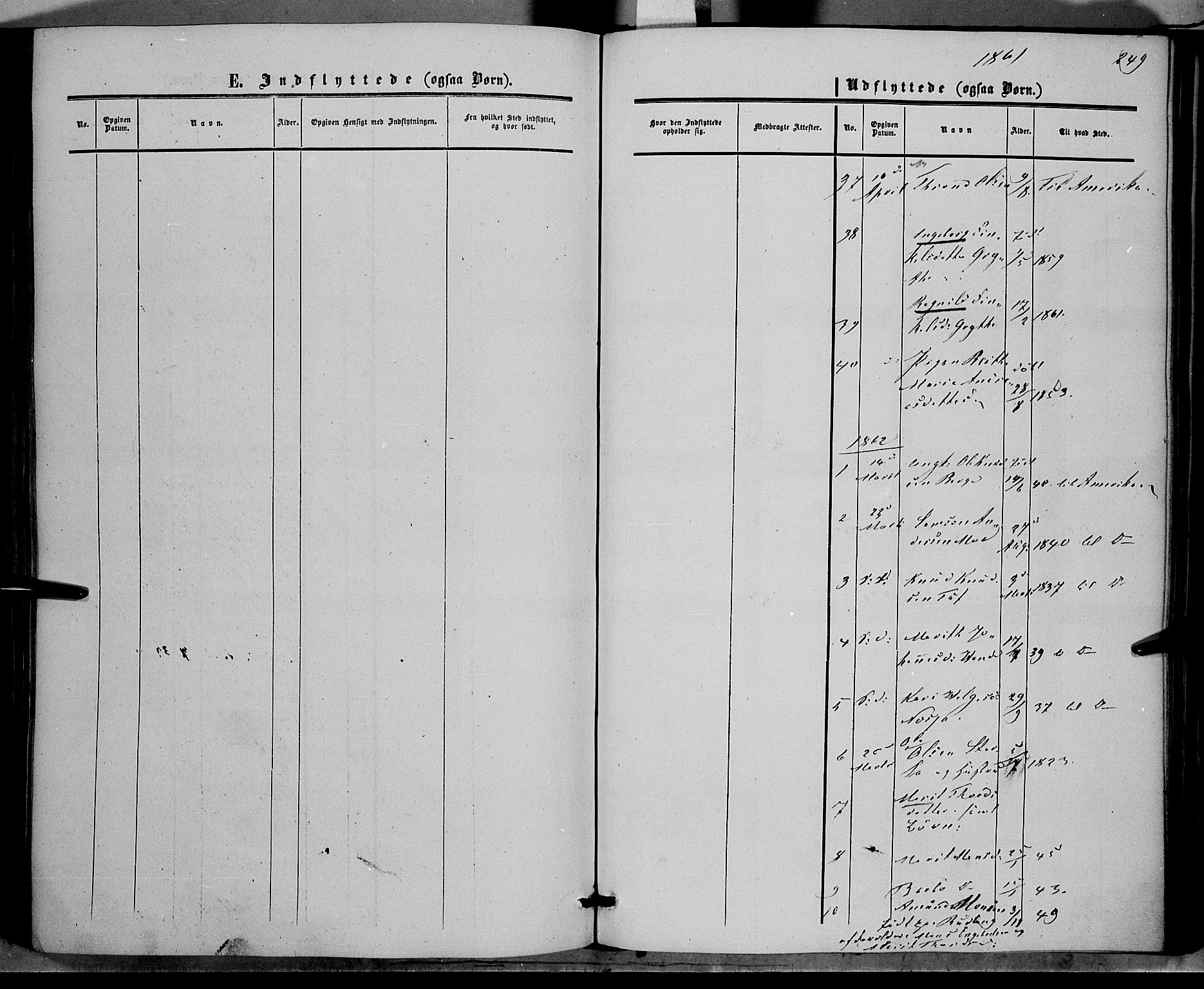 Vestre Slidre prestekontor, SAH/PREST-136/H/Ha/Haa/L0002: Parish register (official) no. 2, 1856-1864, p. 249