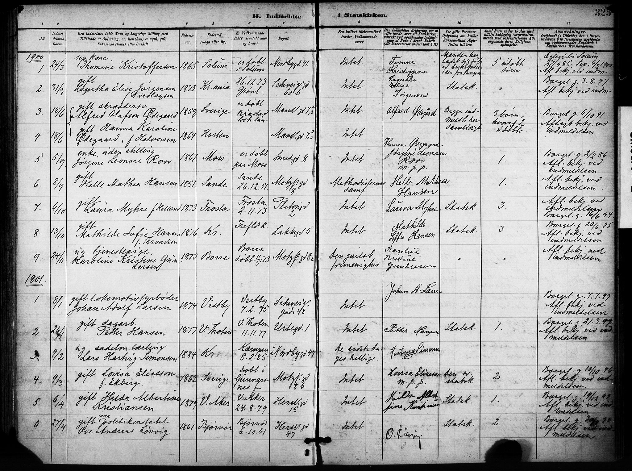 Grønland prestekontor Kirkebøker, SAO/A-10848/F/Fa/L0015: Parish register (official) no. 15, 1899-1919, p. 325
