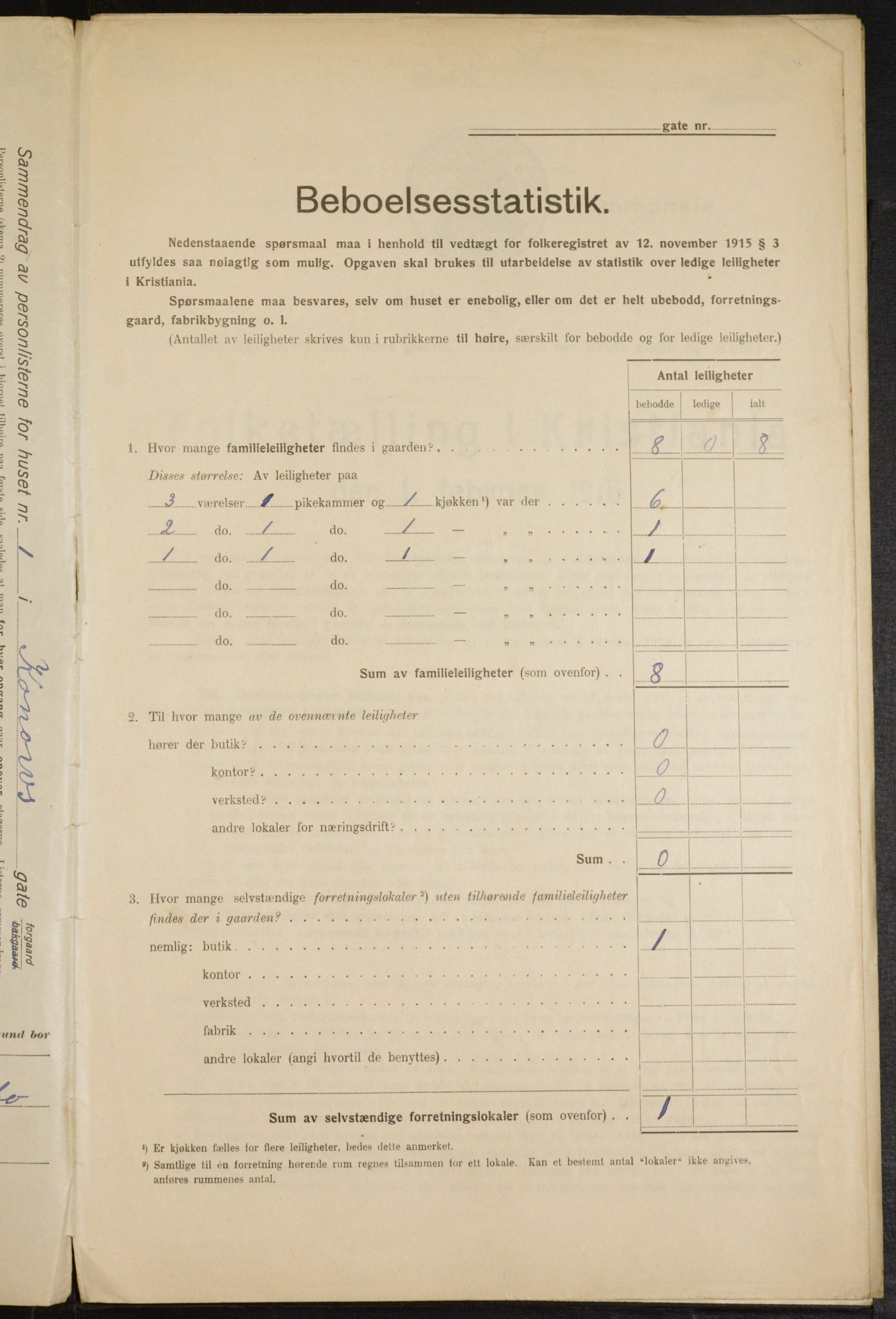 OBA, Municipal Census 1916 for Kristiania, 1916, p. 54118