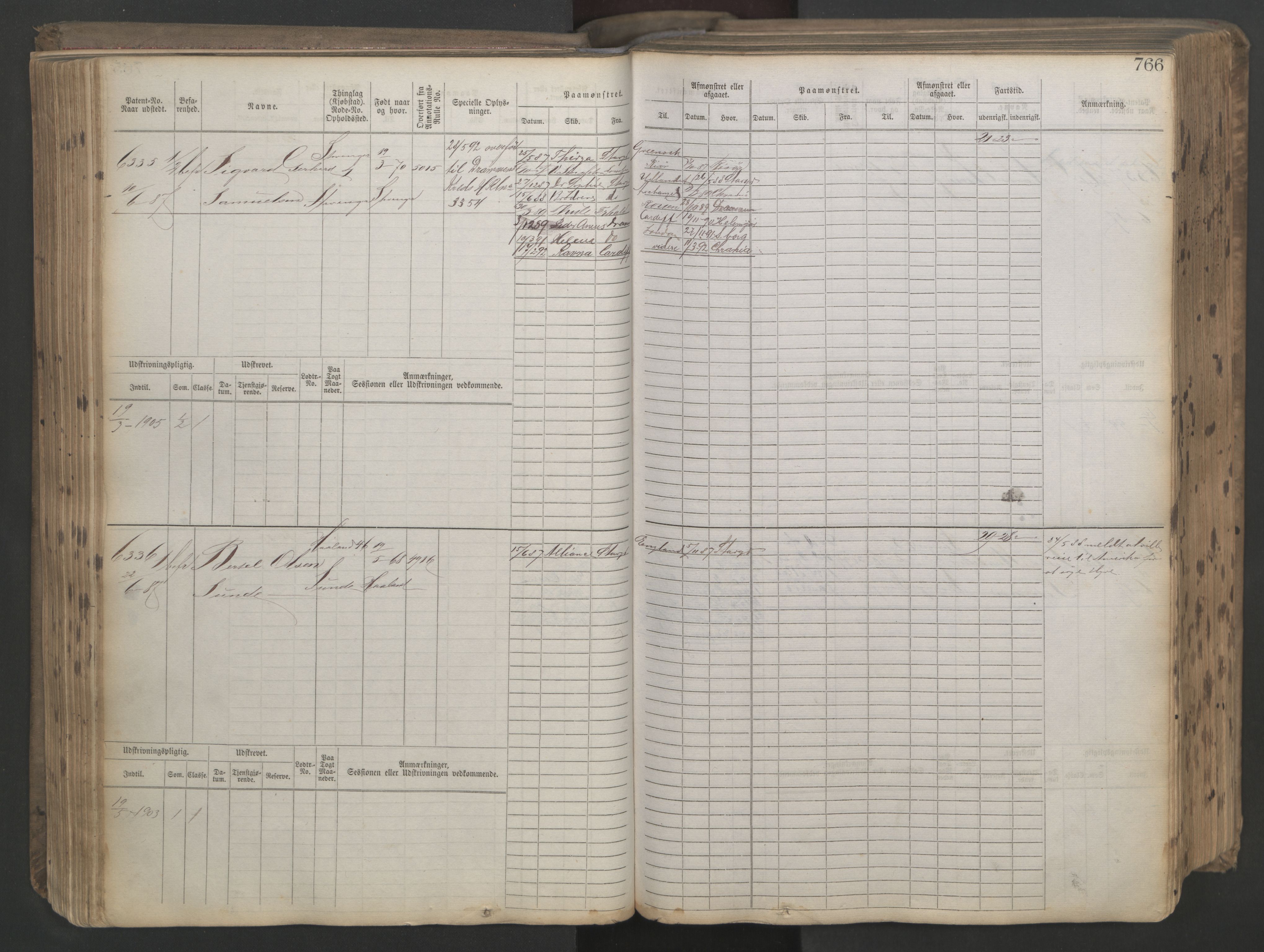 Stavanger sjømannskontor, AV/SAST-A-102006/F/Fb/Fbb/L0021: Sjøfartshovedrulle patnentnr. 6005-7204 (dublett), 1887, p. 170