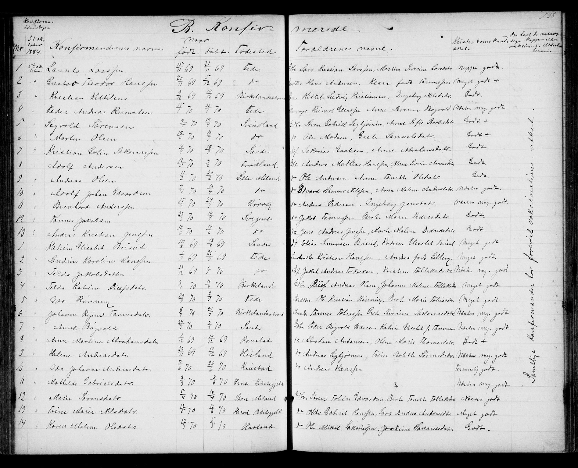 Kvinesdal sokneprestkontor, SAK/1111-0026/F/Fb/Fba/L0003: Parish register (copy) no. B 3, 1858-1893, p. 138